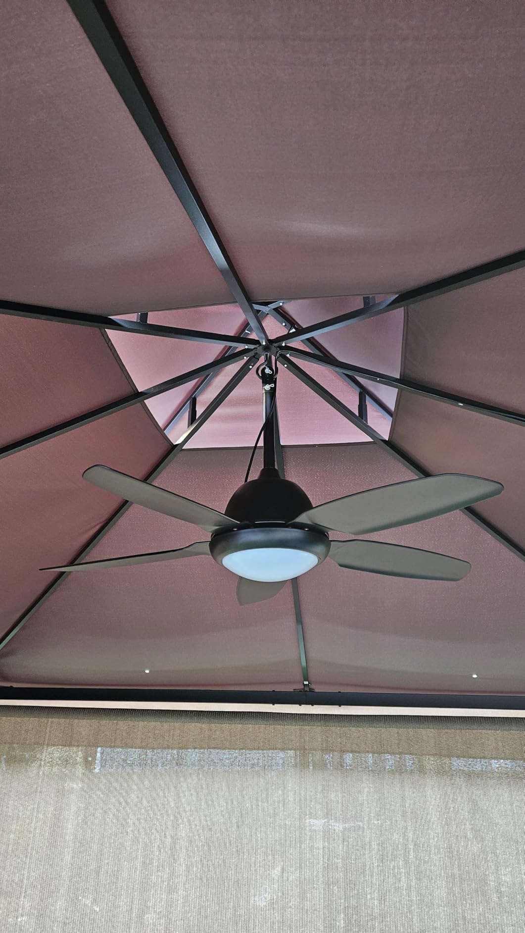 Fanbulous 42 Inch Waterproof Outdoor Ceiling Fan with Lights and Remote,IP65 Hanging Gazebo Fan with 3CCT 6-Speed DC Motor,Black Wet Rated Plug in Ceiling Fan with Cord for Patios Porch Pergola customer photo 2