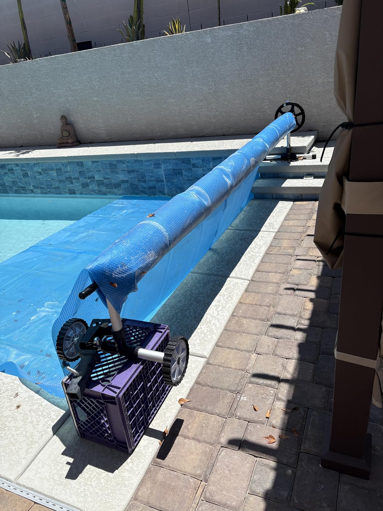 Abimars 16 Mil Solar Pool Cover with UPF 50+ UV Protection, 12' x 24' Rectangle Pool Solar Blanket for Inground & Above Ground Pools, 1600 Series, Heat/Chemical Resistant Cover, Blue customer photo 2