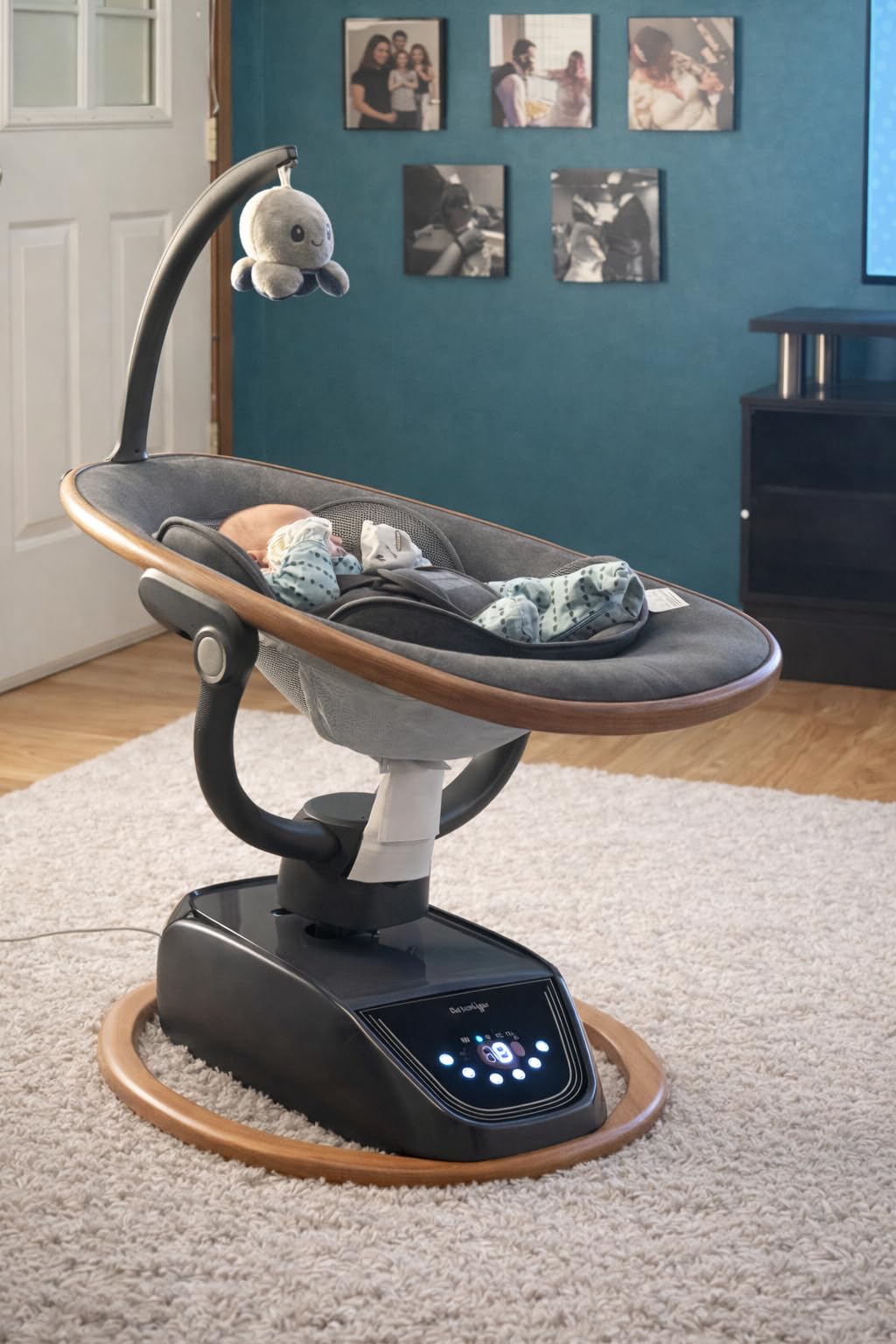 Trimigo Baby Swing for Infant to Toddler, 180° Adjustable 3D Electric Baby Swing, Remote,5-Modes,4-Speed,3-Seat Height, 8 Melody, Newborn Swing,Infant Swing for Babies 0-12 Month (Girl and Boy) customer photo 1