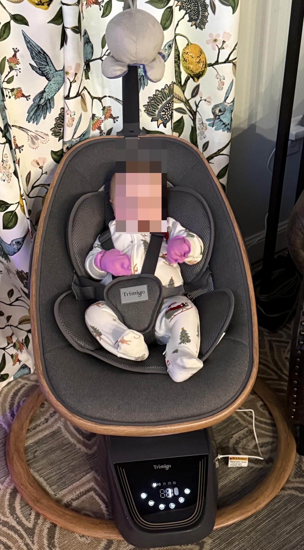 Trimigo Baby Swing for Infant to Toddler, 180° Adjustable 3D Electric Baby Swing, Remote,5-Modes,4-Speed,3-Seat Height, 8 Melody, Newborn Swing,Infant Swing for Babies 0-12 Month (Girl and Boy) customer photo 2