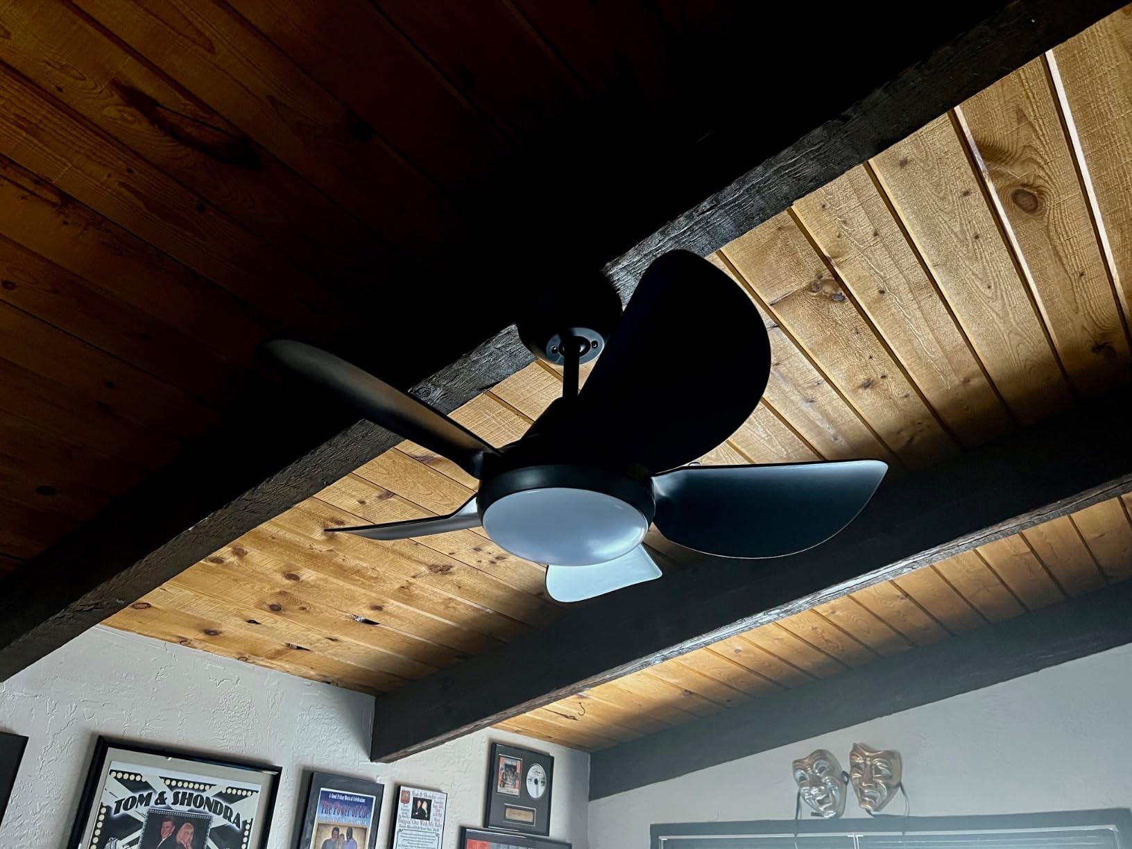 72 Inch Ceiling Fan with Light, Indoor/Outdoor Large Ceiling Fans with Lights for Kitchen Living Room Patio, 9 Blade Black Reversible Quiet DC Motor, 6 Speeds, Dimmable, 3 CCT (Dual Finish) customer photo 1