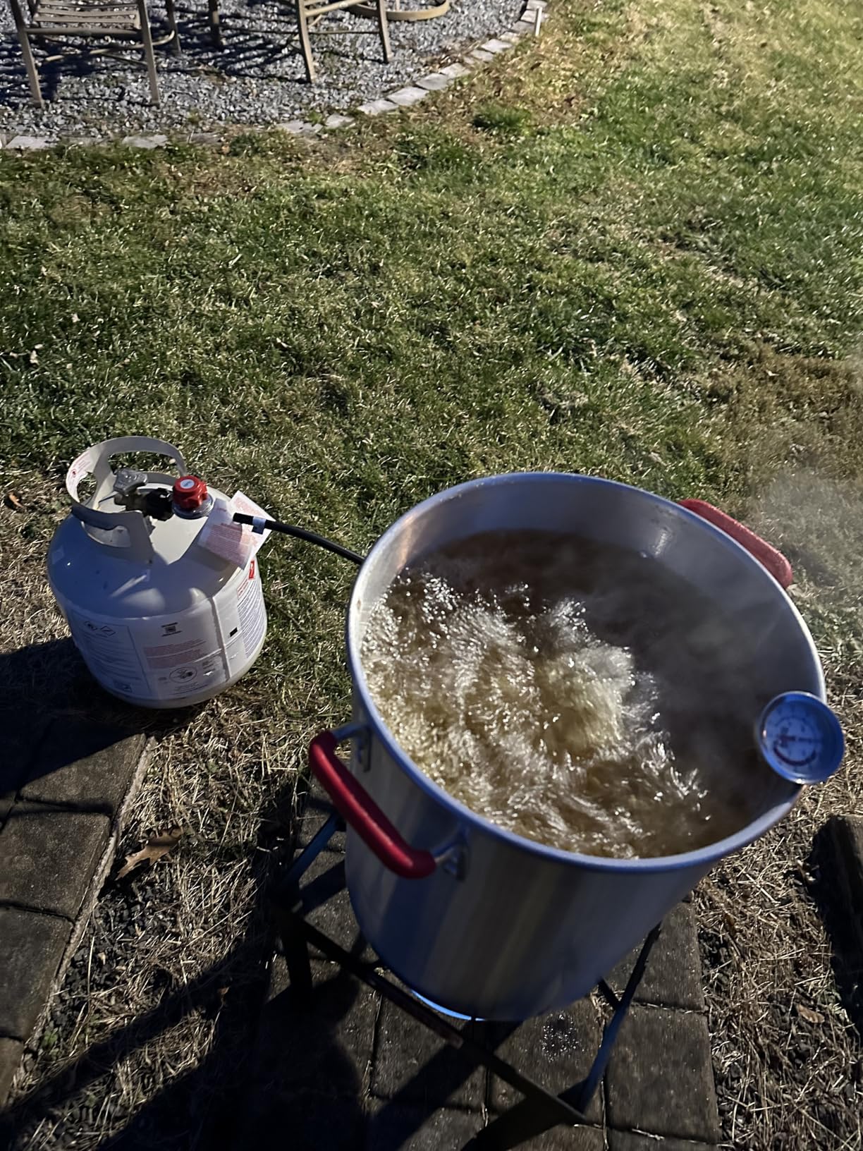 Outdoor Propane Deep Fryer, Dual Tank with Dual Independent Cast Iron Burners and Thermometers, Removable Fryer Pot, Baskets & Lids, Movable Propane Fryer Cart with Regulathor, 50000 BTU customer photo 1