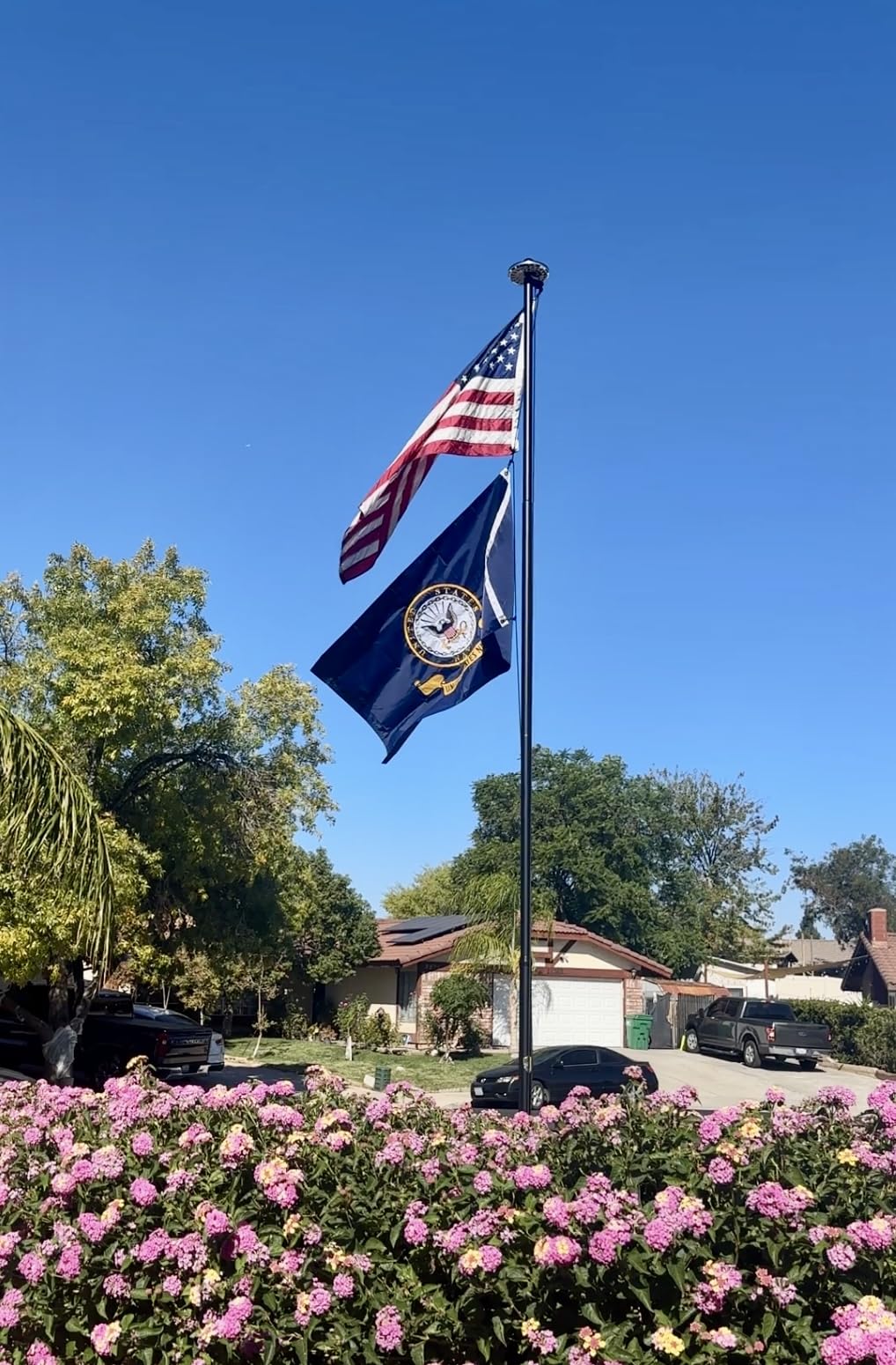 25FT Heavy Duty Flag Pole - Wind-Resistant Tapered Design, 2.7