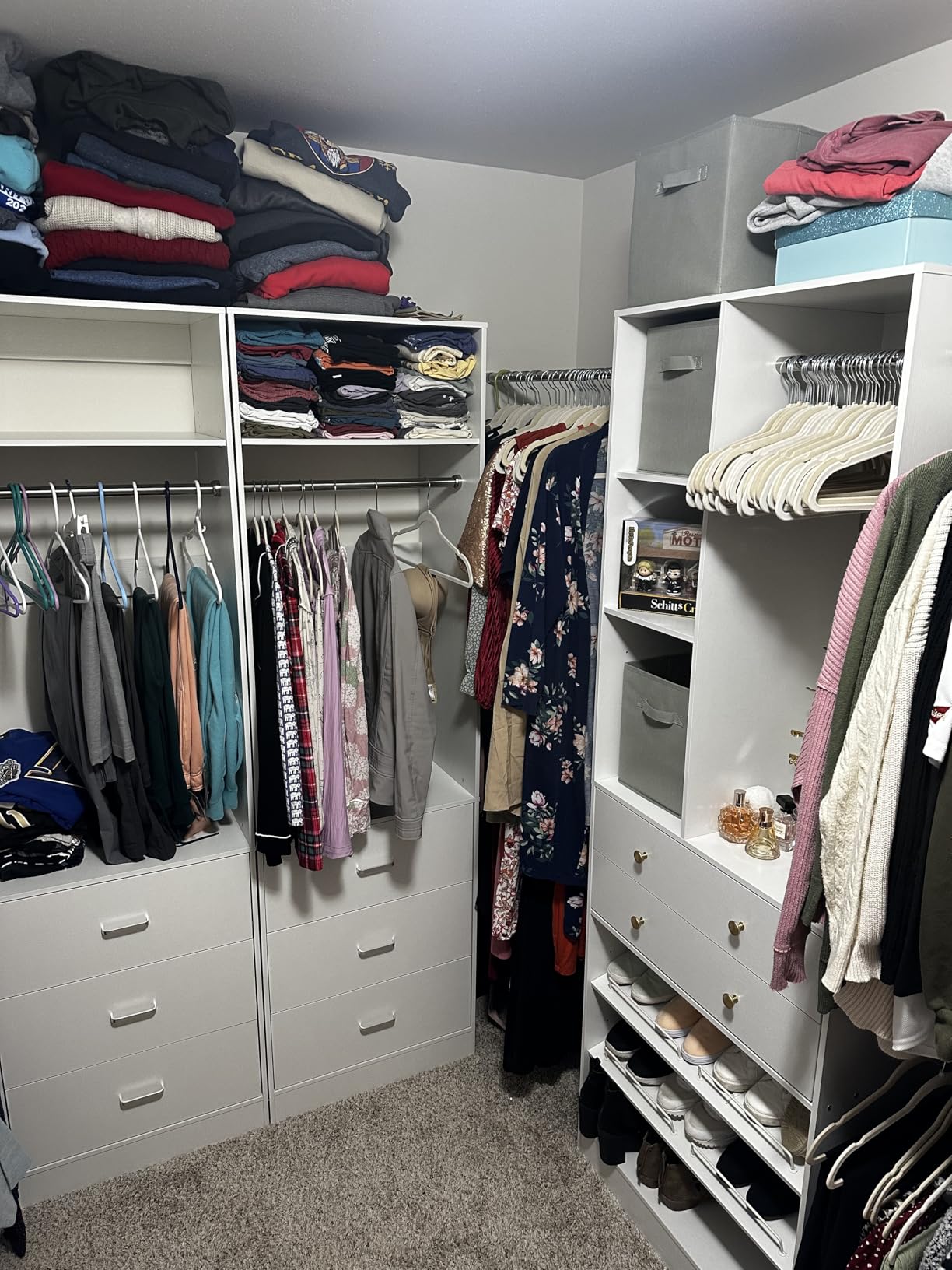 Besiost Freestanding 2FT Closet System with 3 Wood Drawers, 24