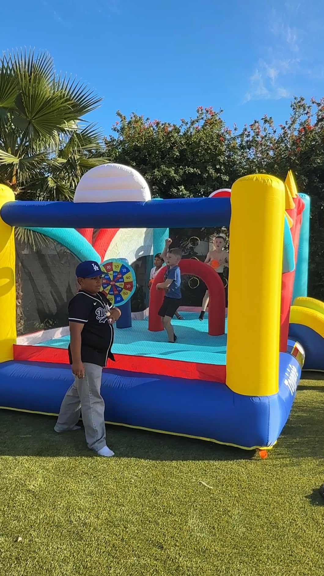 Bounce House with Blower & Slide, (10FT X 10FT X 7FT) Kids Bouncy Castle for Indoor/Outdoor Play, Birthday Parties, Backyard Fun Inflatable Bounce House for Kids 3-6, Jump House for Toddlers customer photo 1