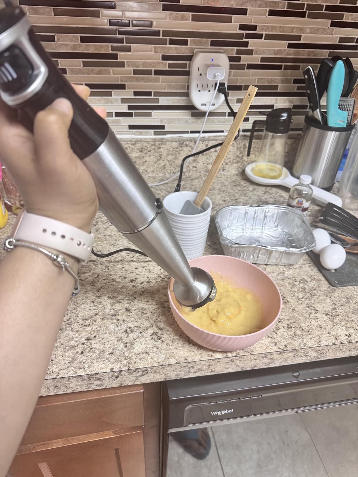 Immersion Blender Handheld 1100W 3 in 1 Corded Stick Hand Blenders for Kitchen with Trigger Speed Control, with Whisk, Milk Frother Attachemnts, Perfect Emulsifier for Soup, Smoothie, Puree customer photo 1