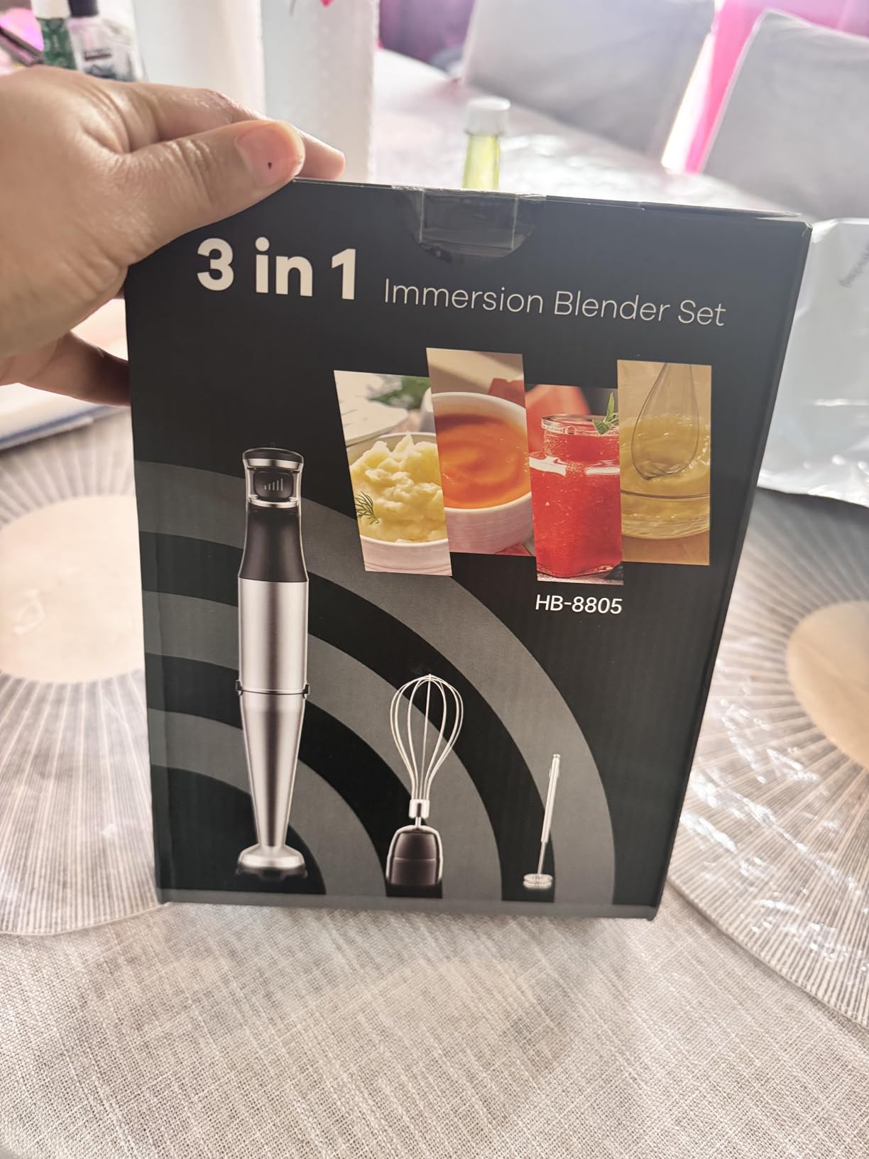 Immersion Blender Handheld 1100W 3 in 1 Corded Stick Hand Blenders for Kitchen with Trigger Speed Control, with Whisk, Milk Frother Attachemnts, Perfect Emulsifier for Soup, Smoothie, Puree customer photo 2