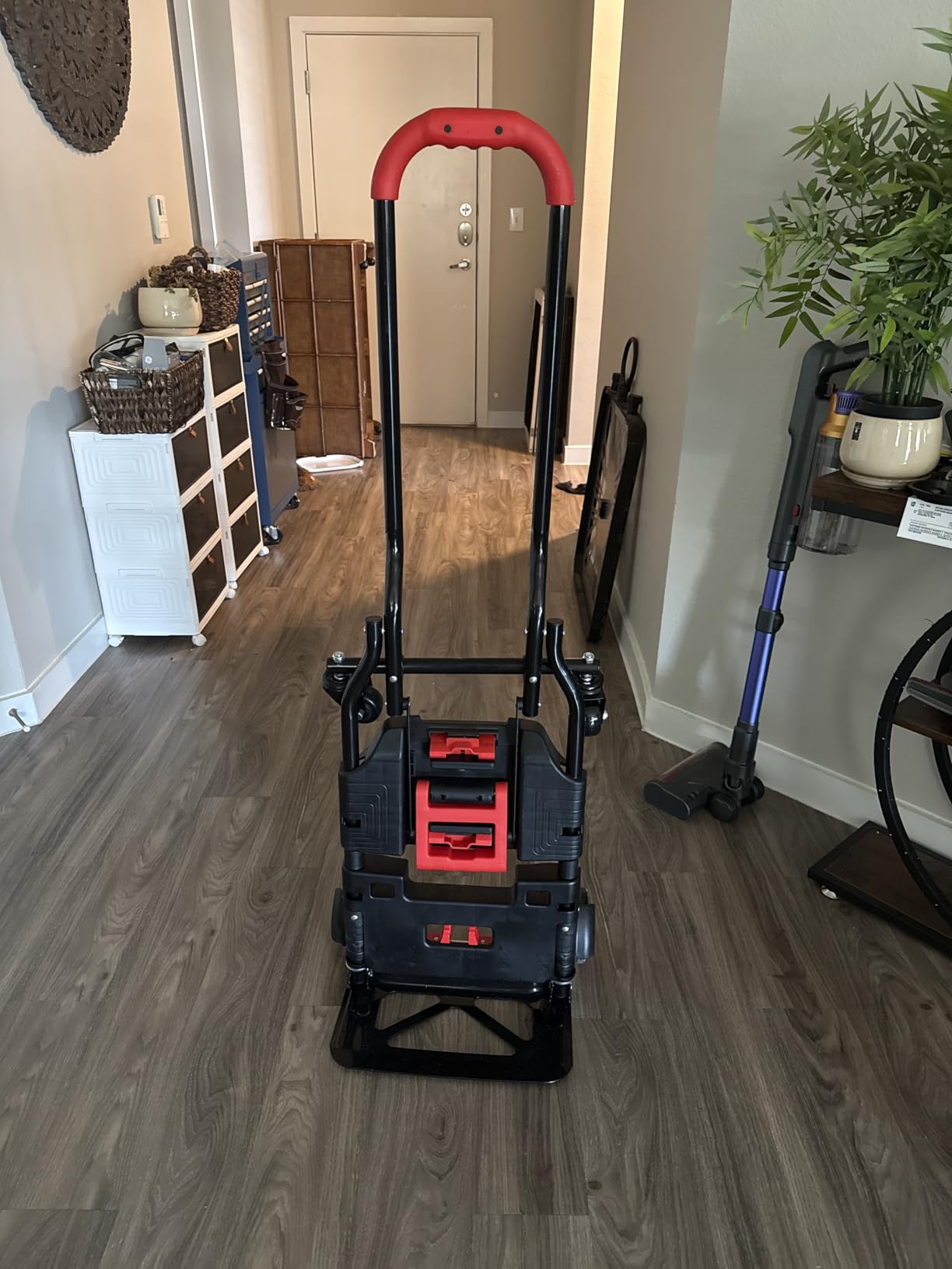 Heavy-Duty 330LB Capacity Hand Truck with Stair-Climbing Wheels & One-Touch Retractable Handle - Q235 Steel Collapsible Dolly Cart, 4.2-Inch Triple Wheels, Elastic Strap & Sponge Grip (Green) customer photo 1