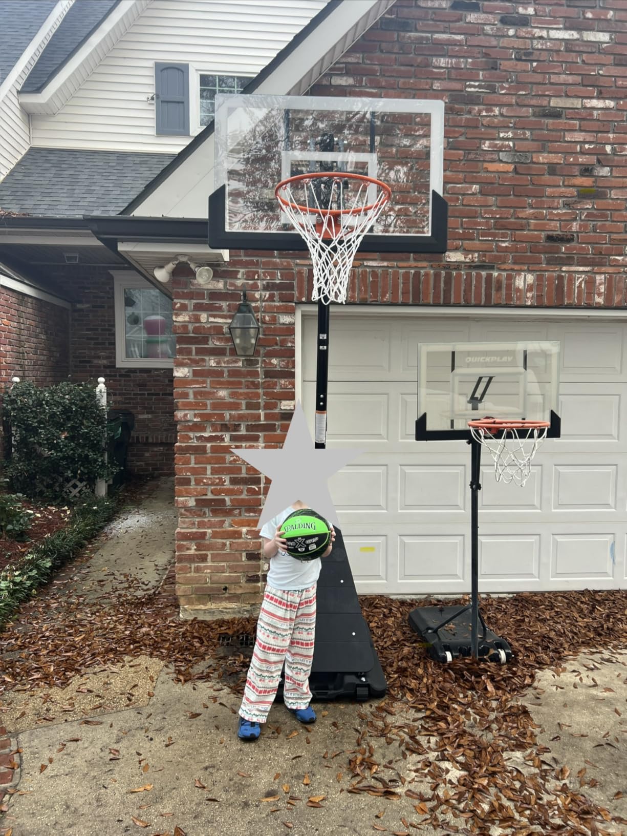 Basketball Hoop Outdoor System with 10ft Height Adjustable, 45/48in Steel Frame Backboard Basketball Goal Court System, Portable Hoop for Youth and Adults in Driveway Backyard Pool with Net customer photo 1