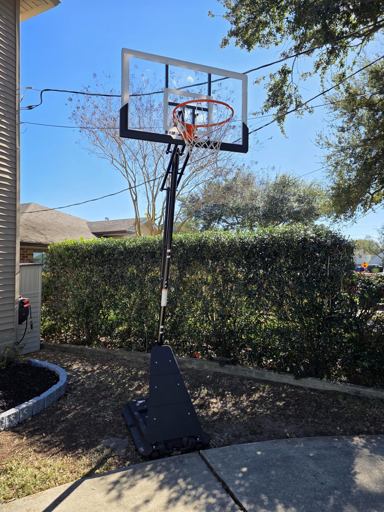 Basketball Hoop Outdoor System with 10ft Height Adjustable, 45/48in Steel Frame Backboard Basketball Goal Court System, Portable Hoop for Youth and Adults in Driveway Backyard Pool with Net customer photo 2
