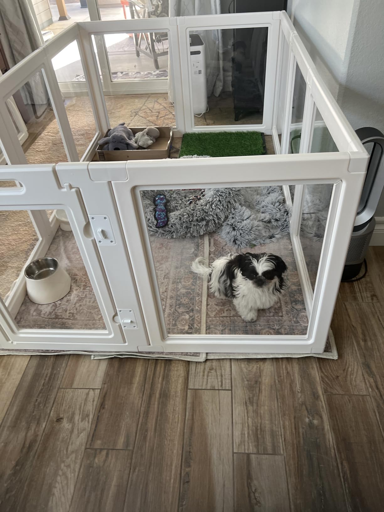 FXW AuraSpace Acrylic Indoor Dog Playpen for Puppies and Small Dogs, 24 Inch, 12 Panels, Black customer photo 1
