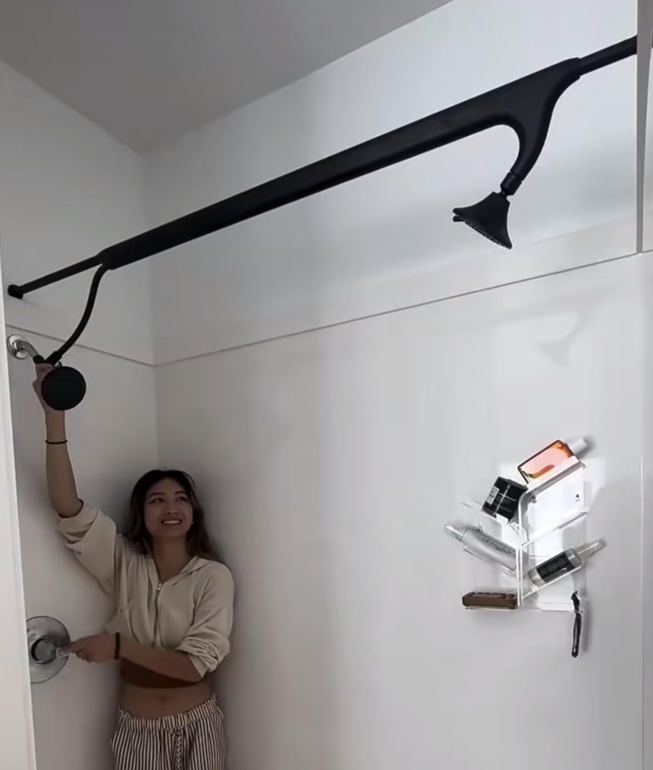 Dual Shower Head for Couples, Double Shower System for Two People, 6+3 Adjustable Spray Modes-High Pressure Tandem Showerhead with 31.5~80.7