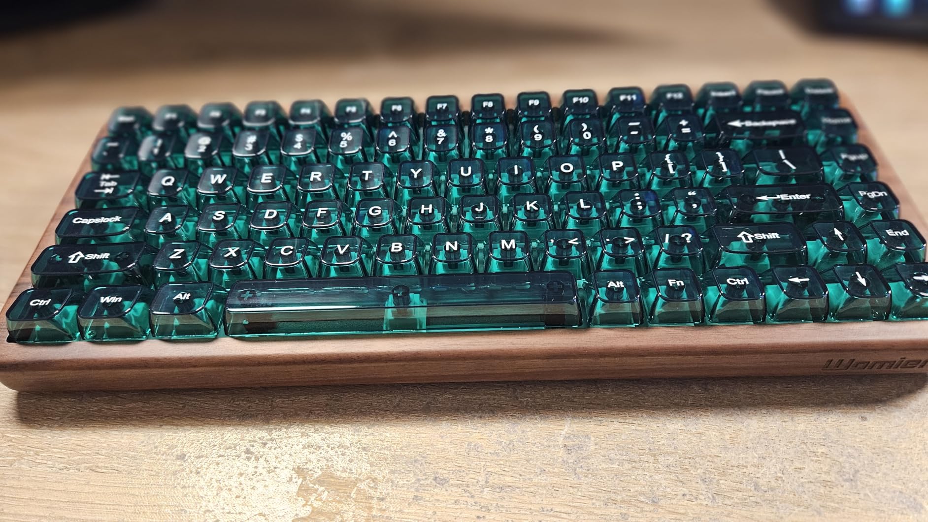 Womier 75% Mechanical Keyboard Wireless with QMK/VIA, WD75 V2 Wood Gaming Keyboard 8000mAh Battery, Tri-Mode Custom Key Board RGB Hot Swappable with Translucent Clear Keycaps-POM Linear Switch customer photo 2