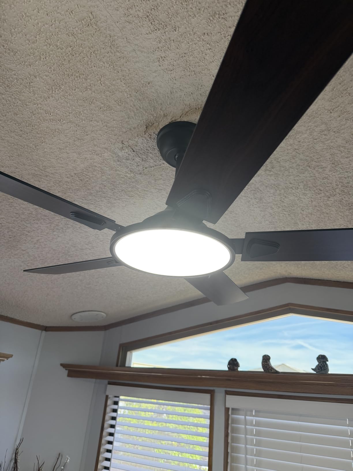OJX Ceiling Fans with Lights, 52 inch Ceiling fan with Light and Remote/APP Control, 3CCT, Quiet DC Reversible, Dimmable, Modern Ceiling Fan for Bedroom, Living Room, Kitchen, Indoor/Outdoor Use customer photo 1