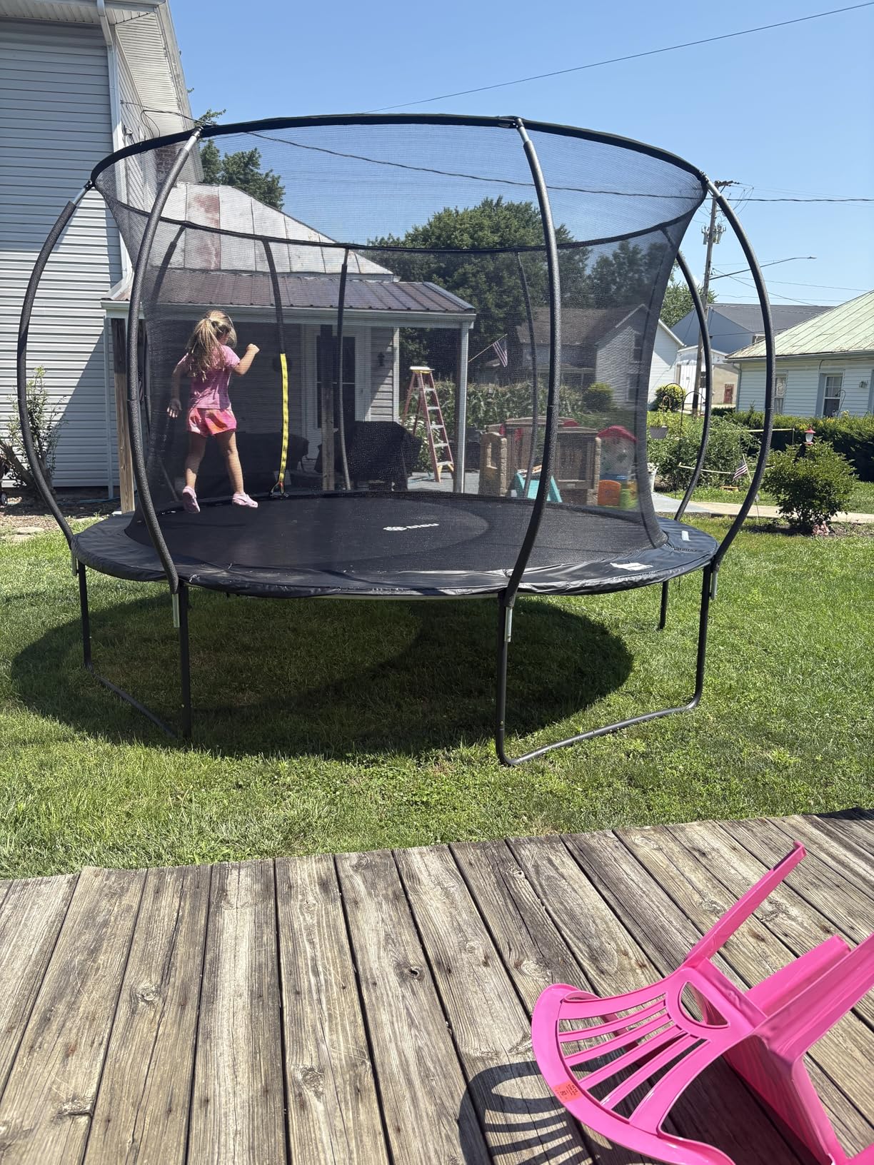 Gigu 10FT 12FT 14FT 15FT 16FT Recreational Trampolines with Enclosure Net and Ladder and Anti-Rust Coating, ASTM Approved Trampoline Outdoor for Kids and Adults Outdoor Yard Trampolines customer photo 2
