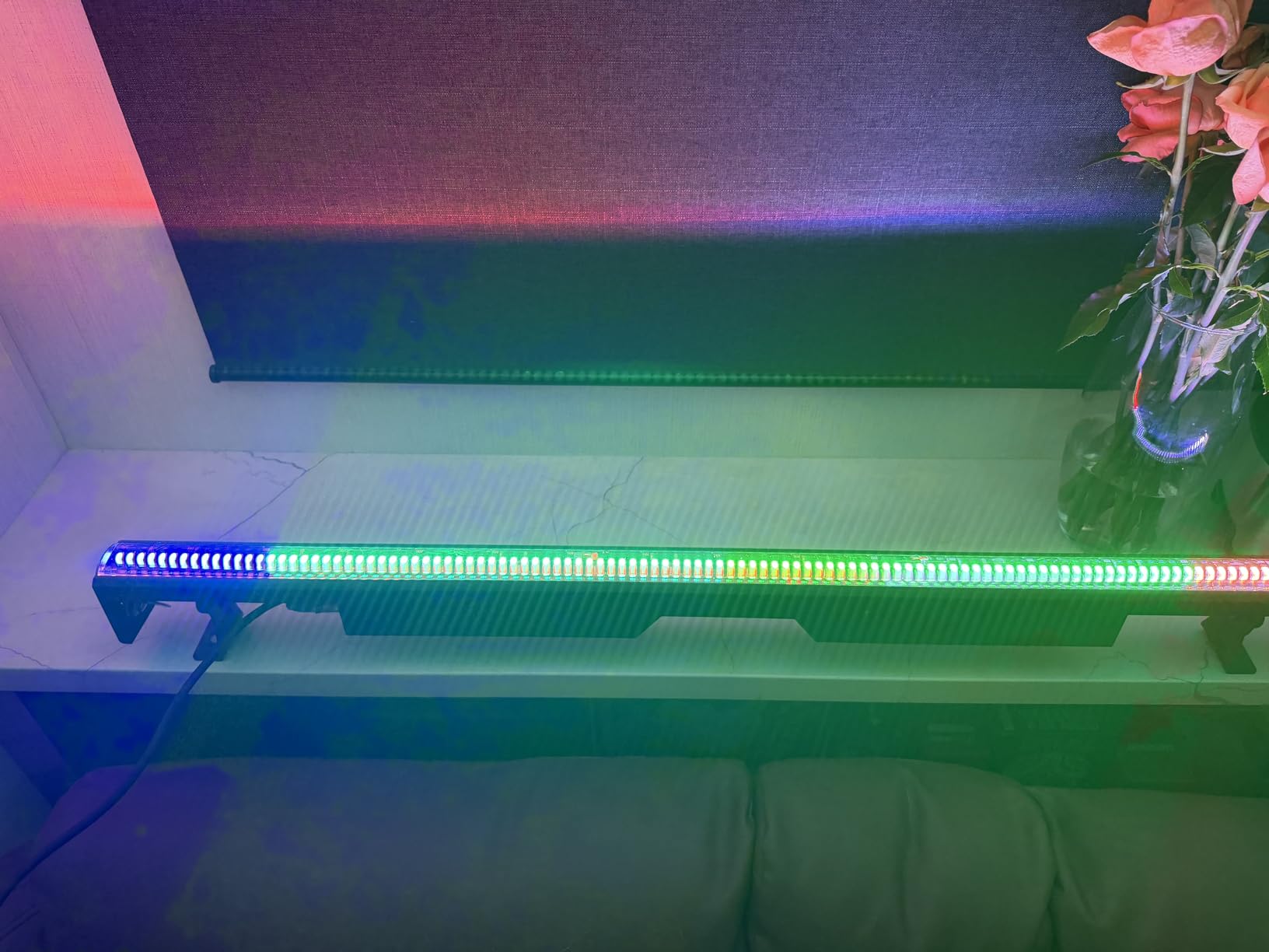 Stage Strobe Lights Bar,240W 448 LED RGBWA 5IN1 Stage Wash&Strobe DJ Light Bar DMX RDM Sound Activated 224 RGB Zones&224 Amber&White Chasing Effects for Stage Parties DJ Club Disco Wedding customer photo 2
