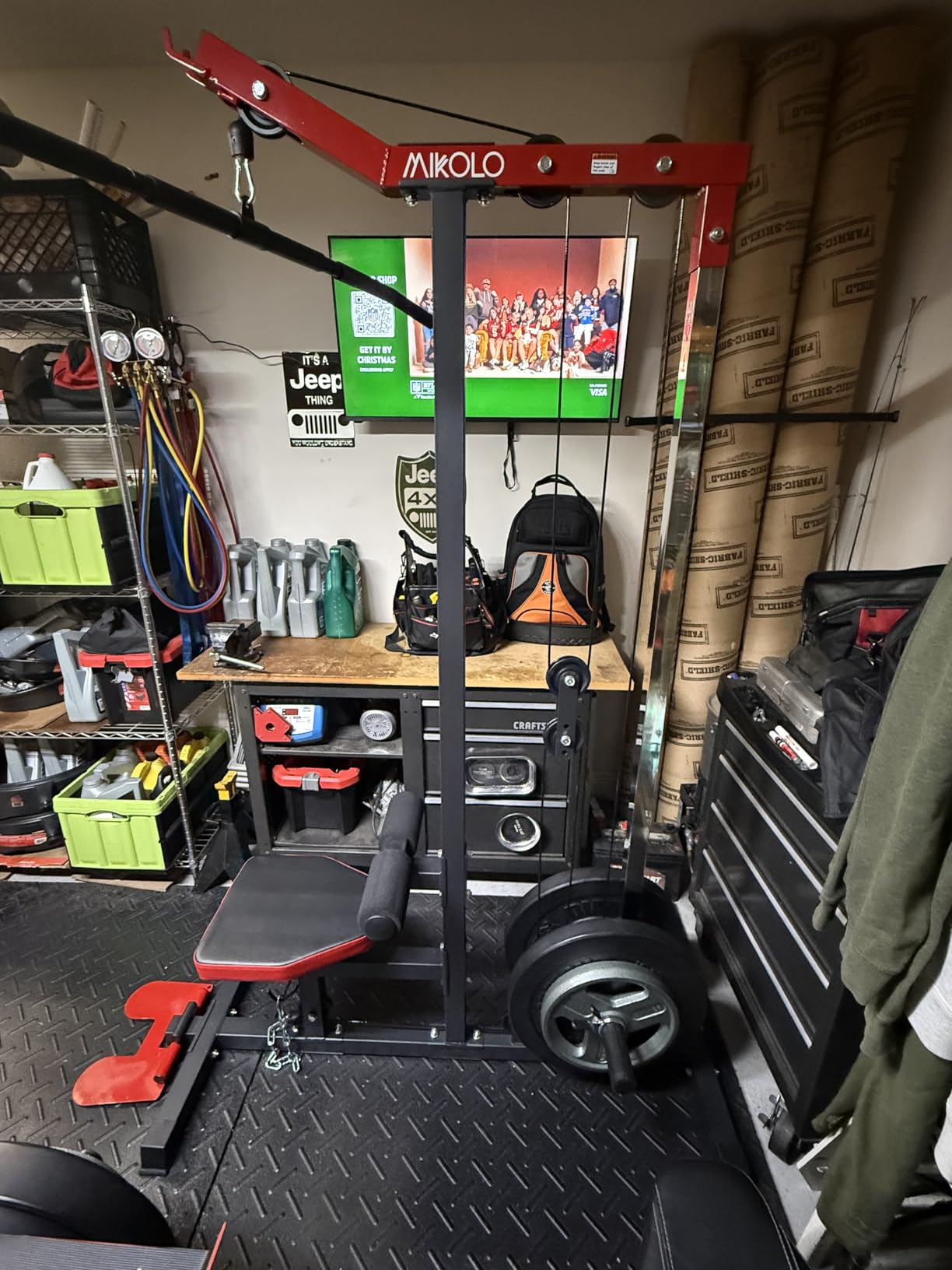 Mikolo LAT Pulldown Machine, LAT Row Cable Machine with Leg Hold Down Attachment, LAT Tower with Cable Row Attachment customer photo 2