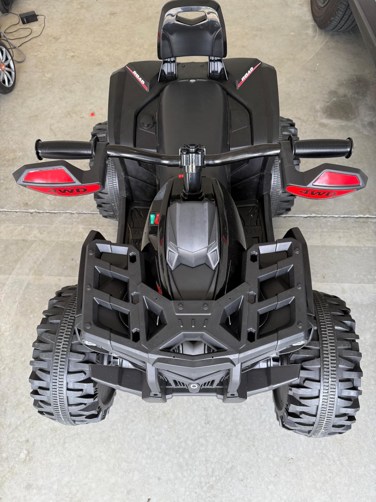 JOYRACER 24V Kids ATV 4 Wheeler, 4x4 Ride On Toys Car w/ 800W Motors, 9AH Battery Powered Car w/Remote Control, Bluetooth, MP3, USB, Spring Suspension, 2-Seater Quad for Boys Girls, Black customer photo 2