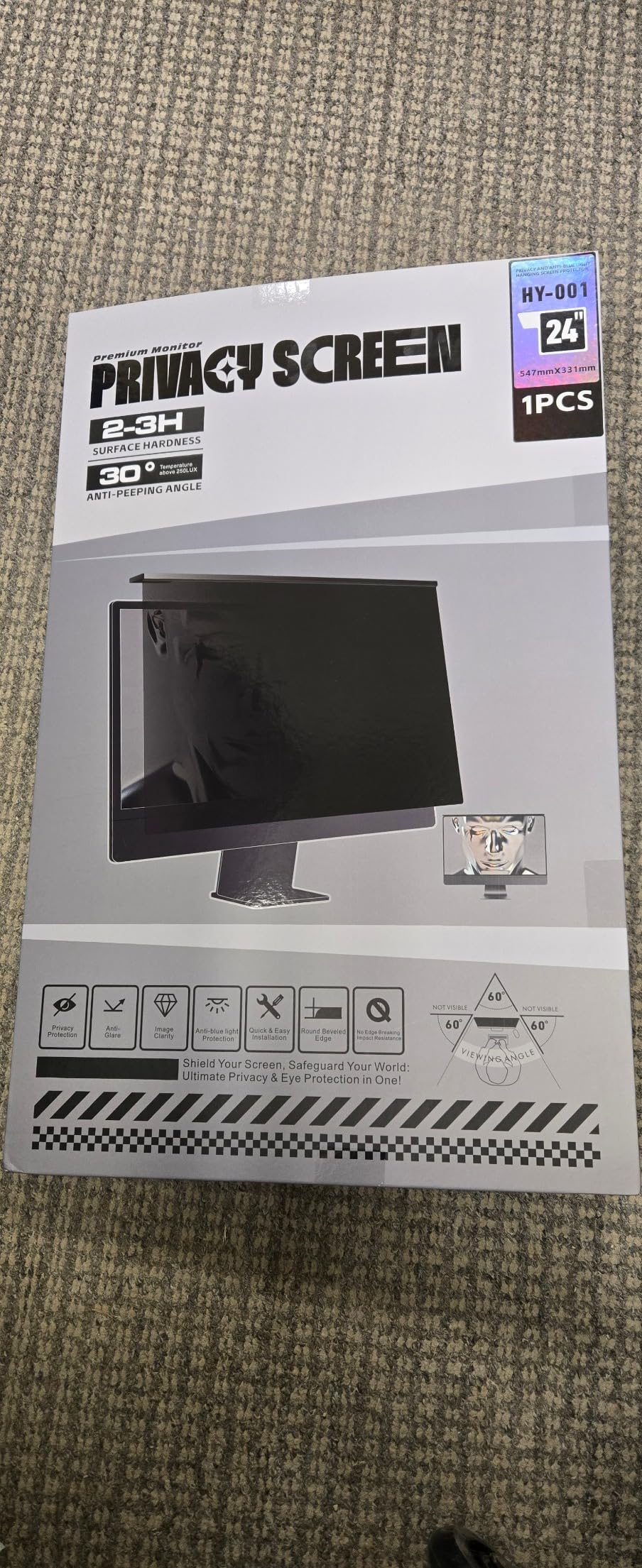 Magnetic 32 inch Computer Privacy Screen Filter for 16:9 Widescreen Monitor Desktop PC, 32in Hanging Removable Anti Glare Blue Light Eye Protection Shield, Anti Spy Screen Protector Panel customer photo 2