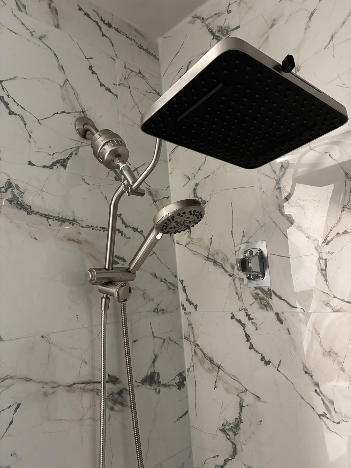Hibbent cUPC Certified 13 Inch Shower Head Combo, High Pressure 5 Spray Rainfall Showerhead, 10 Spray Mode Handheld, All Metal Easy Reach 4-way Diverter Arm with Pause Mode, 71 Inch Hose and Holder, Black customer photo 1