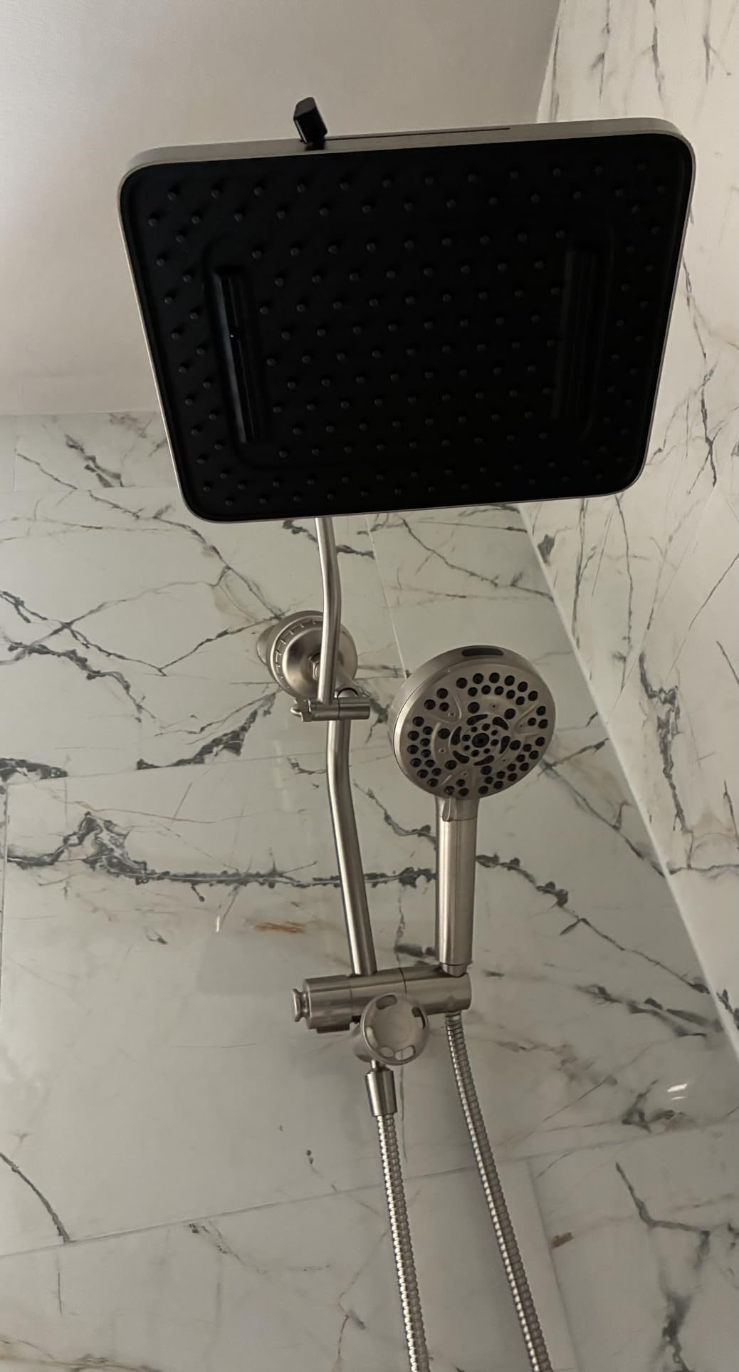 Hibbent cUPC Certified 13 Inch Shower Head Combo, High Pressure 5 Spray Rainfall Showerhead, 10 Spray Mode Handheld, All Metal Easy Reach 4-way Diverter Arm with Pause Mode, 71 Inch Hose and Holder, Black customer photo 2