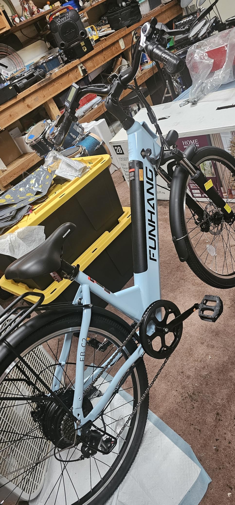 Funhang Electric Bike for Adults, 1000W Peak Ebike, 50Miles Step Thru Electric Bicycle, 26