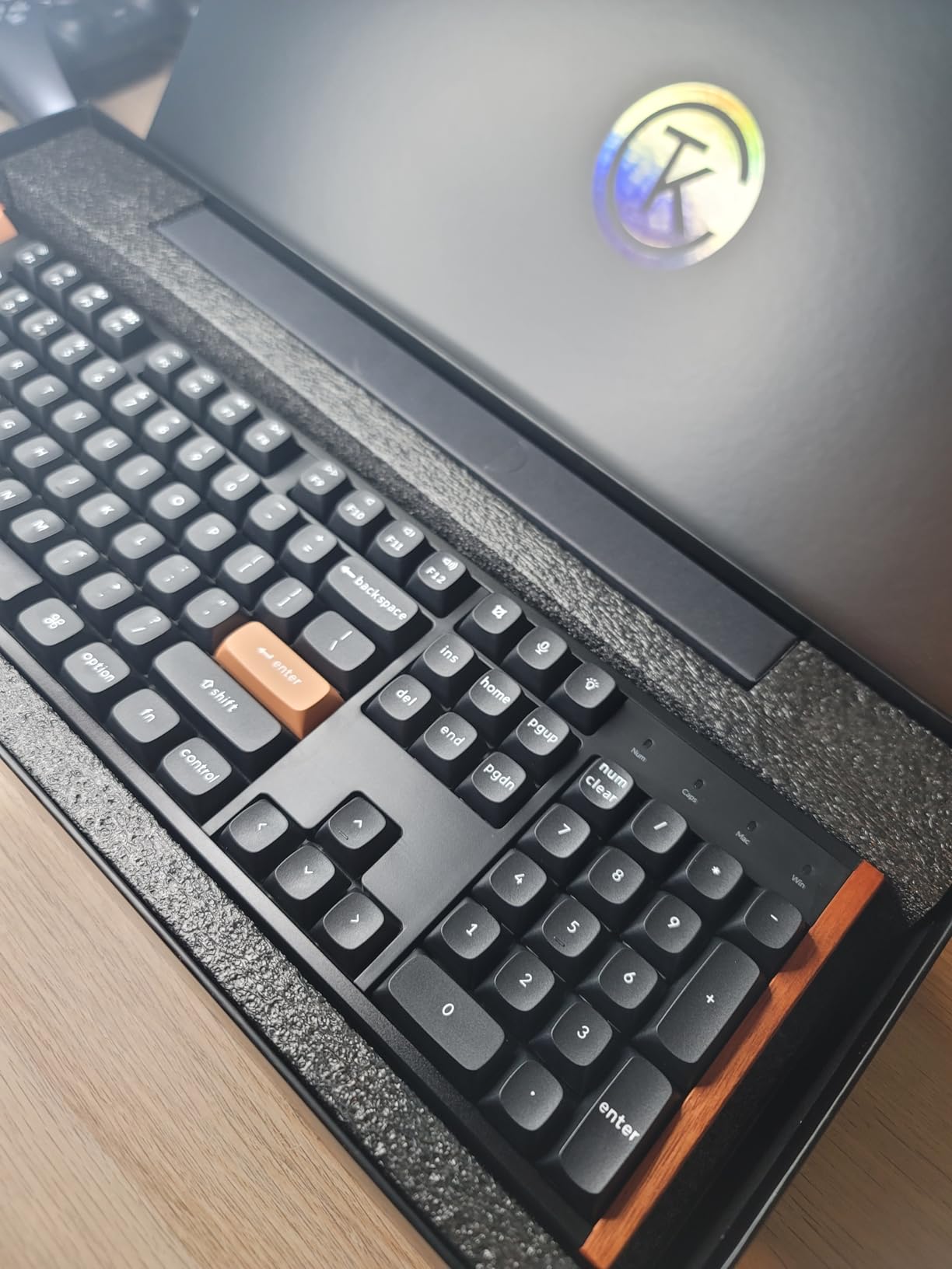 Keychron K10 HE Hall Effect Keyboard Wireless, Magnetic Switch Hot Swappable, Adjustable Actuation Rapid Trigger Mode with Aluminum + Wood Frame, Full-Size Custom RGB for Mac Windows Linux - White customer photo 1