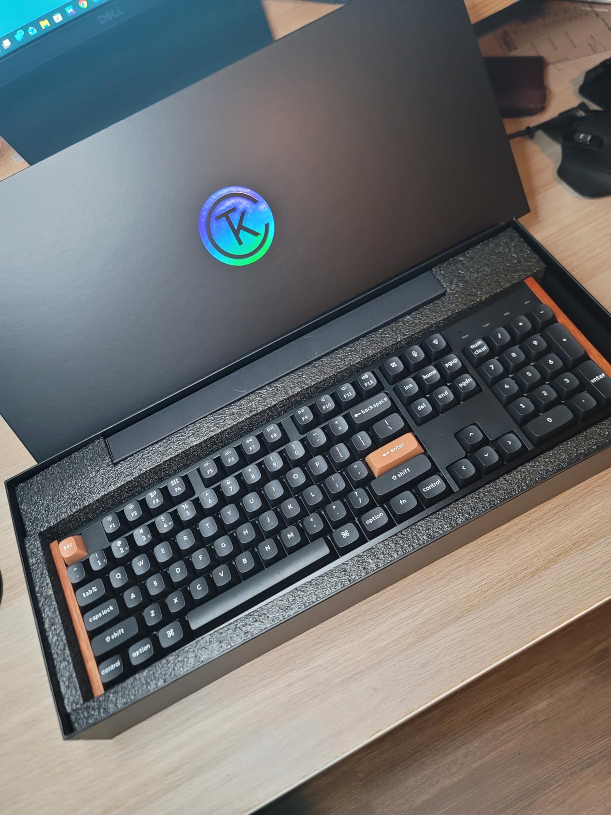 Keychron K10 HE Hall Effect Keyboard Wireless, Magnetic Switch Hot Swappable, Adjustable Actuation Rapid Trigger Mode with Aluminum + Wood Frame, Full-Size Custom RGB for Mac Windows Linux - White customer photo 2