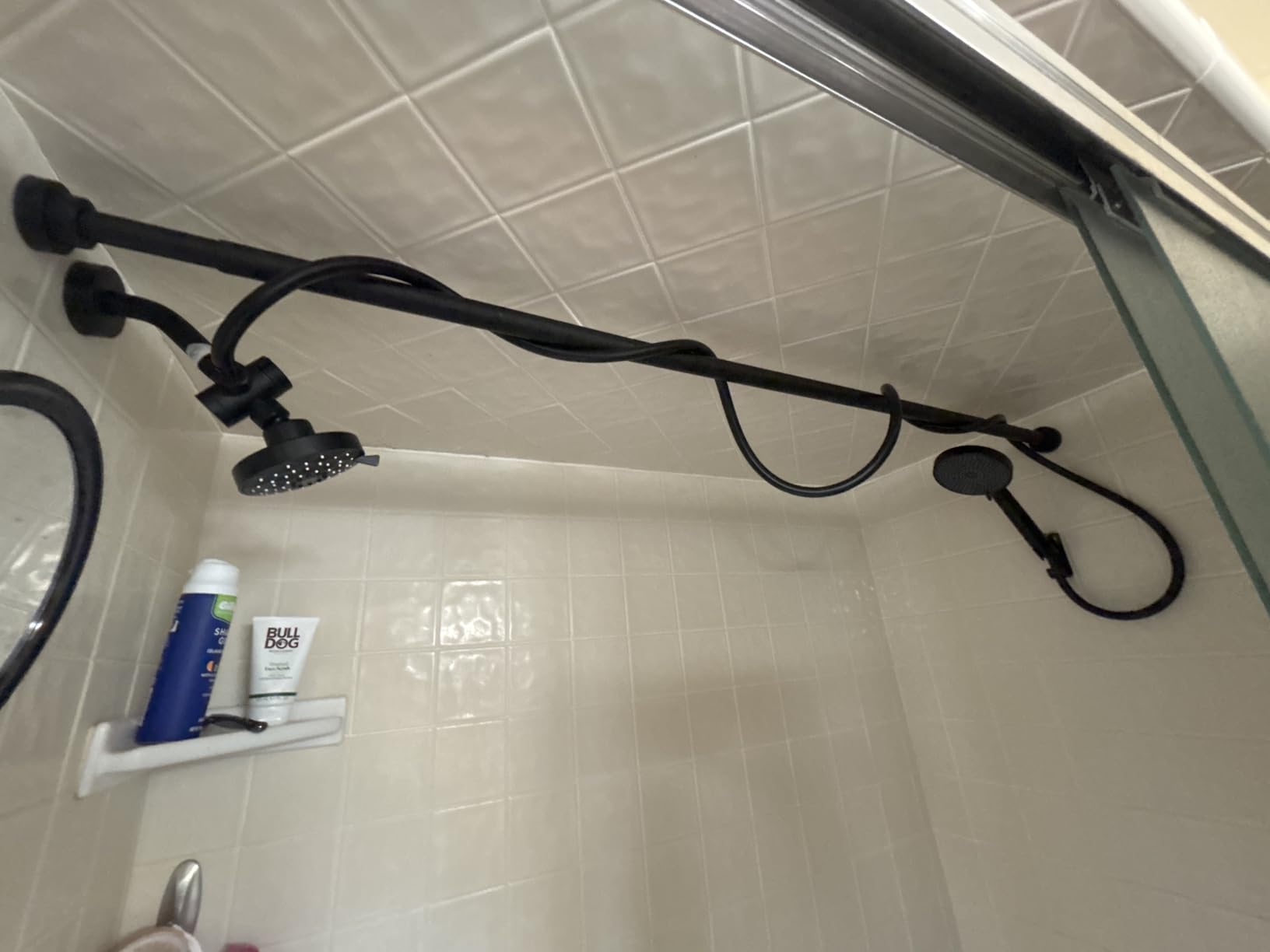 Dual Shower Head with Handheld for Couples: High Pressure Double Shower Heads for Two People - Adjustable Two Showerhead System with 3 Flow Settings Fits 2 Person Bathroom (Black) customer photo 2
