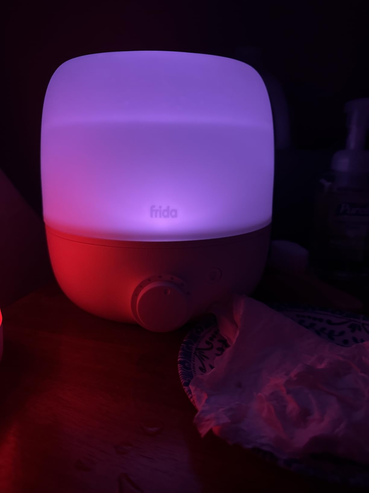Frida Baby 3-in-1 Cool Mist Humidifier for Large Rooms, Top Fill Humidifier for Bedroom, Allergy Relief, 60 Hour Runtime + Nightlight, Auto Shut-Off, Quiet, Carry Handle, Essential Oil Diffuser customer photo 2