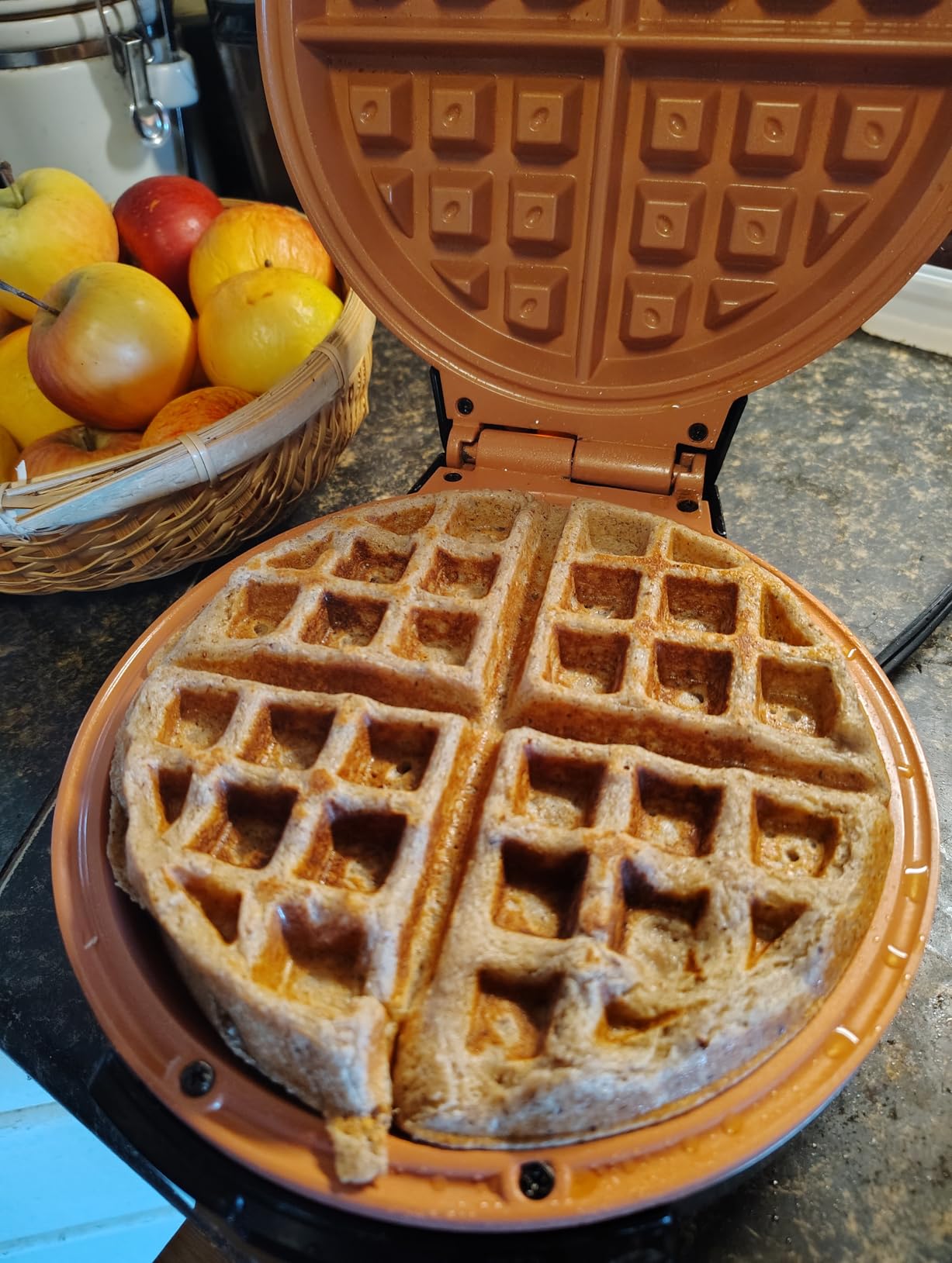 Gourmia Belgian Waffle Maker - Compact Design with Upright Storage, Adjustable Browning, and Easy-Clean Nonstick Ceramic Plates, Stainless Steel customer photo 1