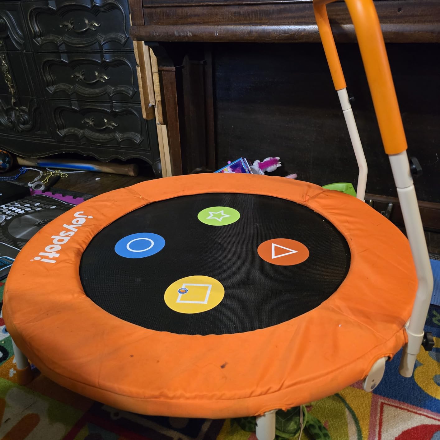 3FT Toddler Trampoline with Adjustable Handlebar, 36