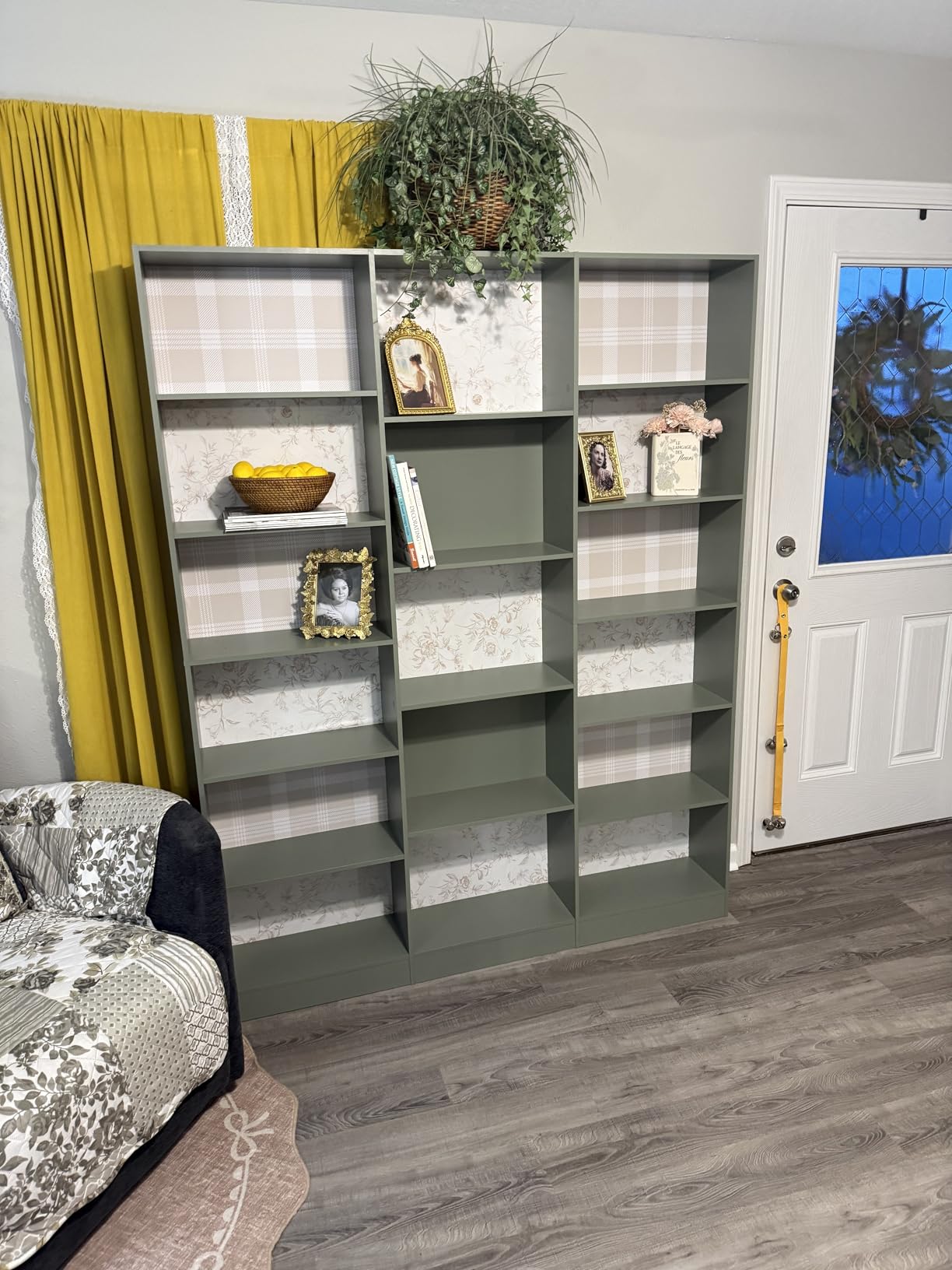 FACBOTALL Triple Wide Bookshelf, 6 Tier Large Bookshelf, Bookcase with 17 Open Display Shelves, 74'' Tall Bookcases and Bookshelves for Living Room, Home Office, Library, Green customer photo 1