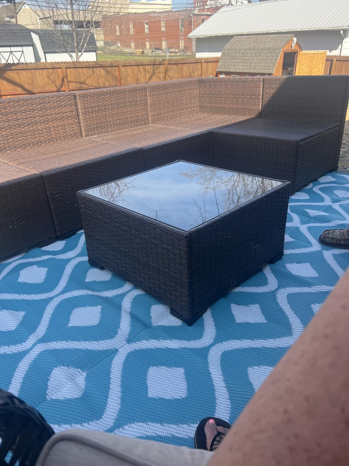 Aoxun Patio Furniture Sets, 7-Piece Outdoor Patio Furniture with Thick Cushions, Wicker Outdoor Conversation Set Sectional Sofa for Backyard, Poolside, Garden customer photo 2