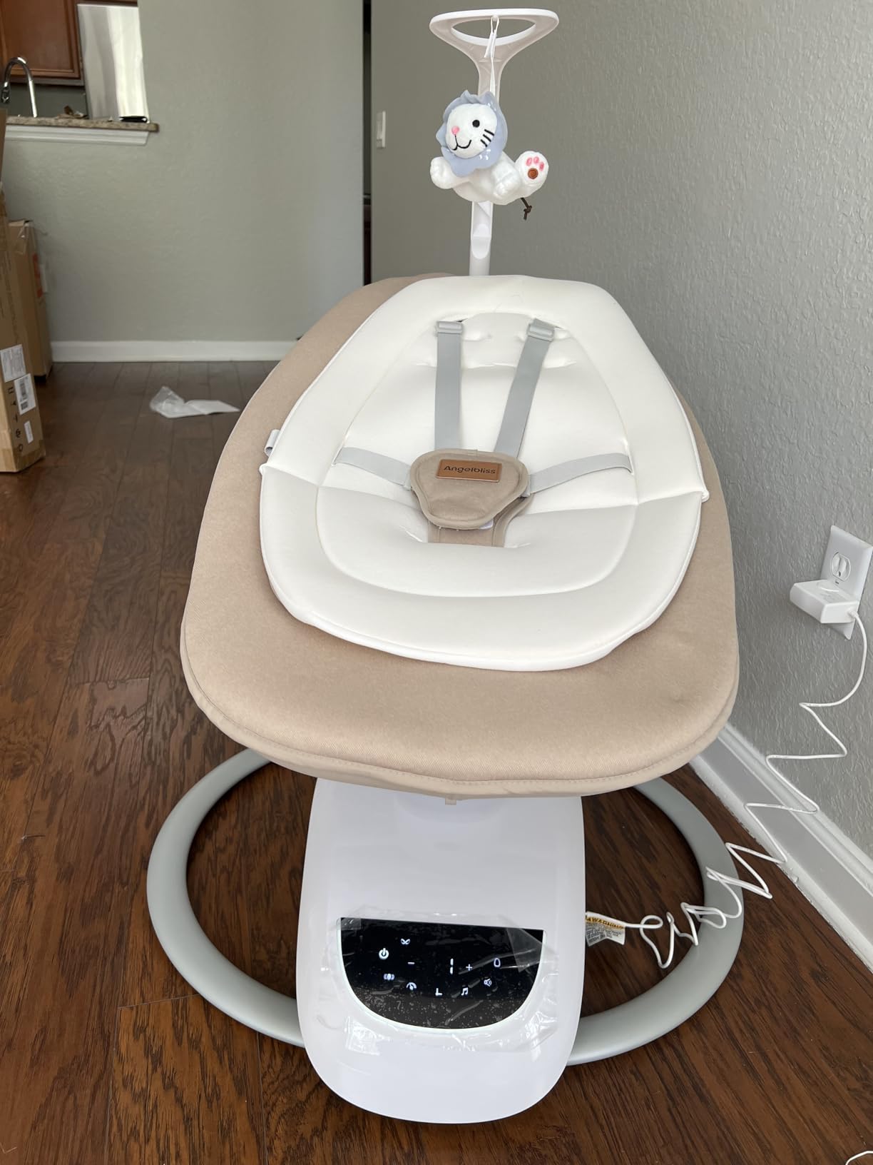 Angelbliss Baby Swing with Custom Motion, 3D-Motion Electric Swing with 6 Unique Motions & 4-Speeds, Bluetooth Enabled, 13 Preset Lullabies (Grey) customer photo 2
