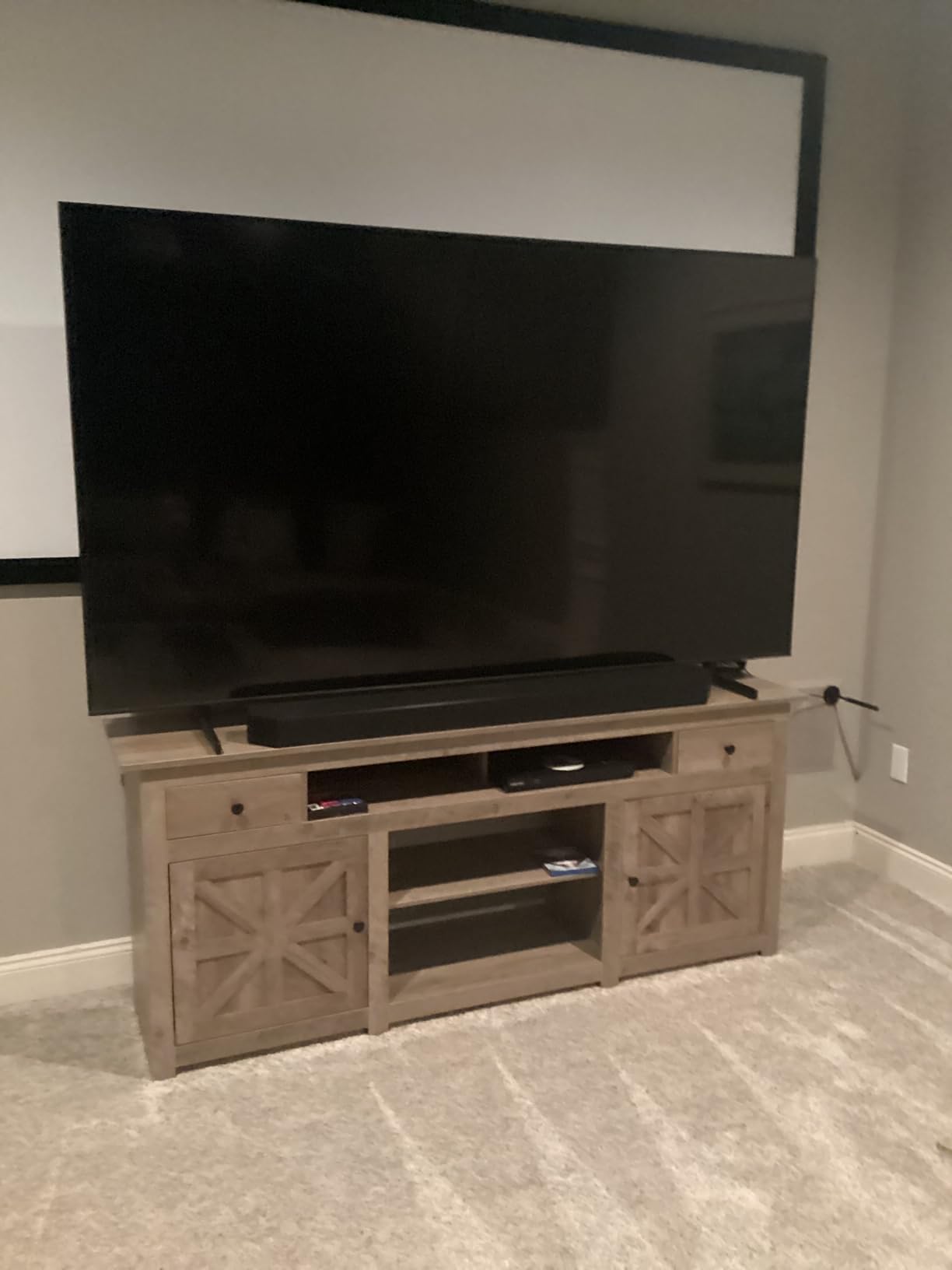 YITAHOME TV Stand for 75/80 Inch TV, Entertainment Center, TV Cabinet with Drawers and Power Outlet, Black TV Console for Living Room Furniture (70 Inch Lenght 30 Inch High) | with Drawers, Power Outlet, Furniture customer photo 1