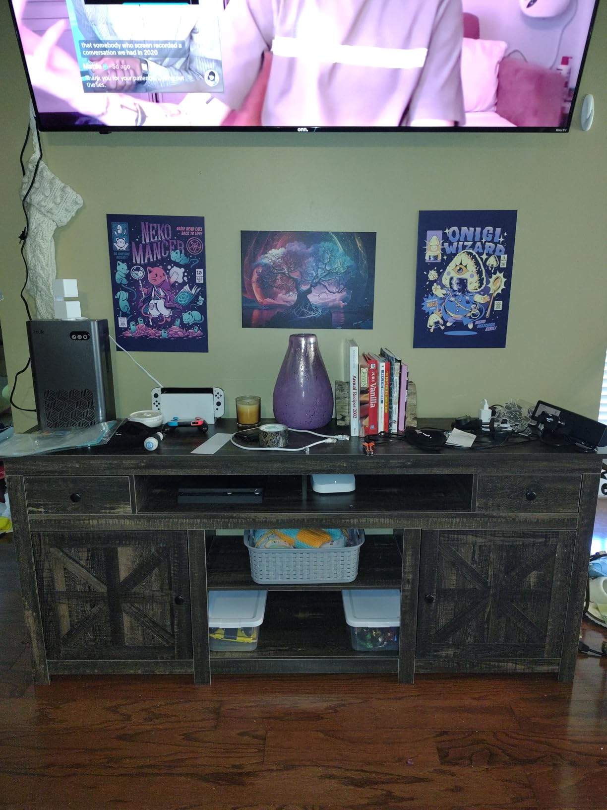 YITAHOME TV Stand for 75/80 Inch TV, Entertainment Center, TV Cabinet with Drawers and Power Outlet, Black TV Console for Living Room Furniture (70 Inch Lenght 30 Inch High) | with Drawers, Power Outlet, Furniture customer photo 2