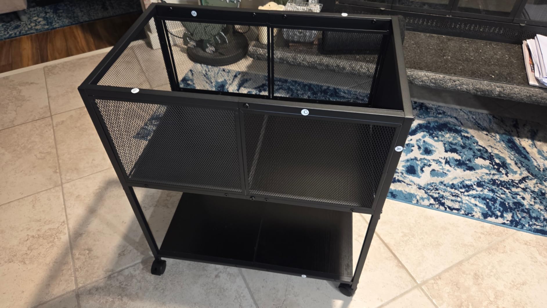 Rolling File Cart, Mobile File Cabinet with Wheels Hanging Files, Metal Hanging File Folder Cart File Organizer Fit Letter Size for Home Office, Black customer photo 2