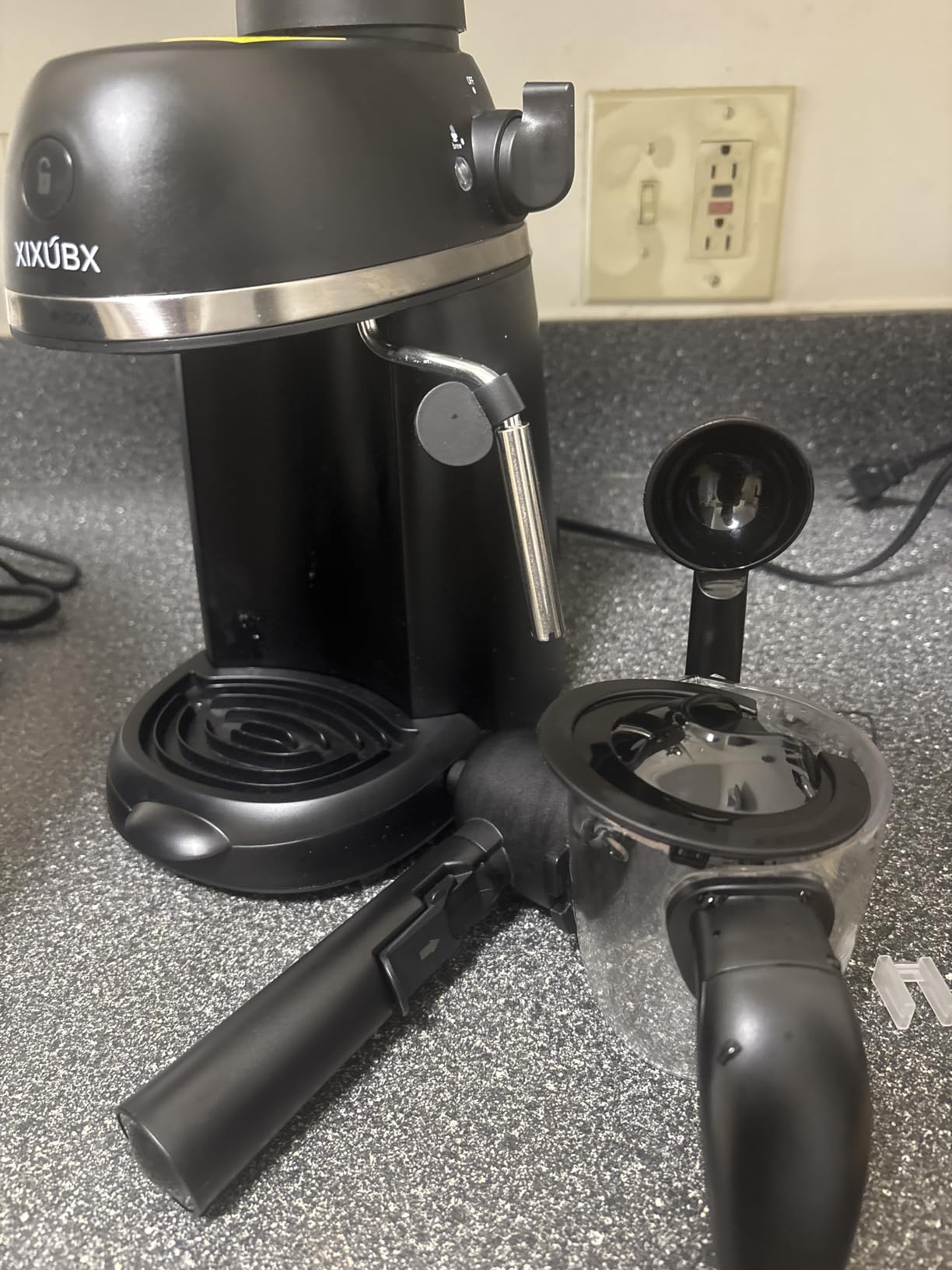 Coffee Machine, 3.5 Bar Espresso & Cappuccino Machine with Steam Wand, Compact Design Coffee Maker for Latte, Safety Lock & Tritan Cups, 800w, Black customer photo 2