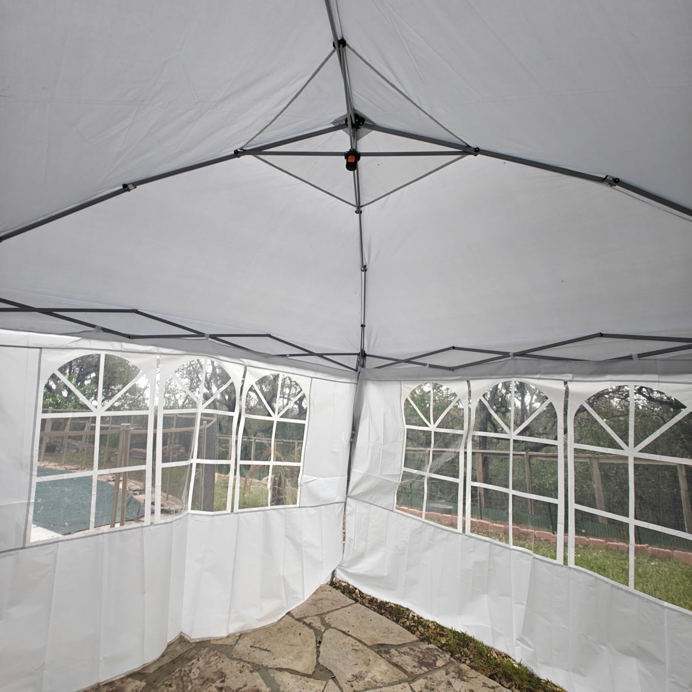 Driftalia 10x10 Pop Up Canopy with Sidewalls, Outdoor Instant Canopy Tent with Carry Bag for Commercial Events, Camping, Backyard Parties - White customer photo 1