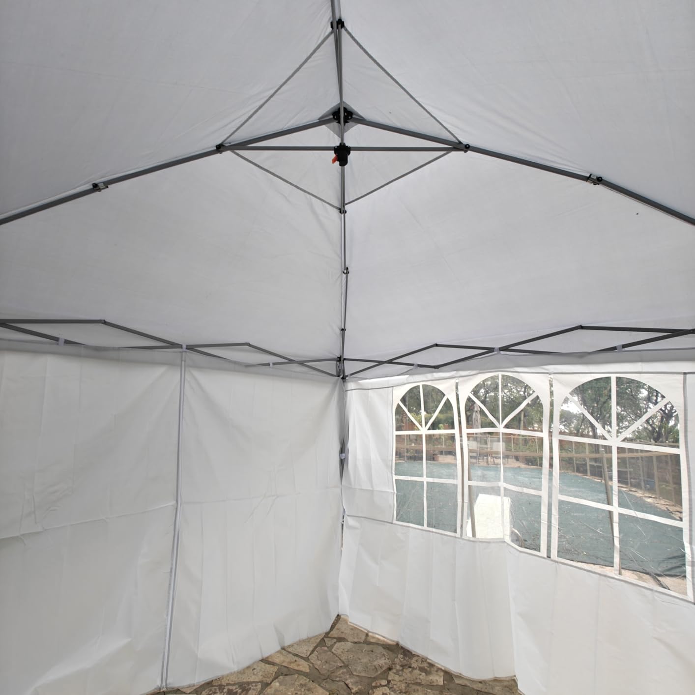 Driftalia 10x10 Pop Up Canopy with Sidewalls, Outdoor Instant Canopy Tent with Carry Bag for Commercial Events, Camping, Backyard Parties - White customer photo 2