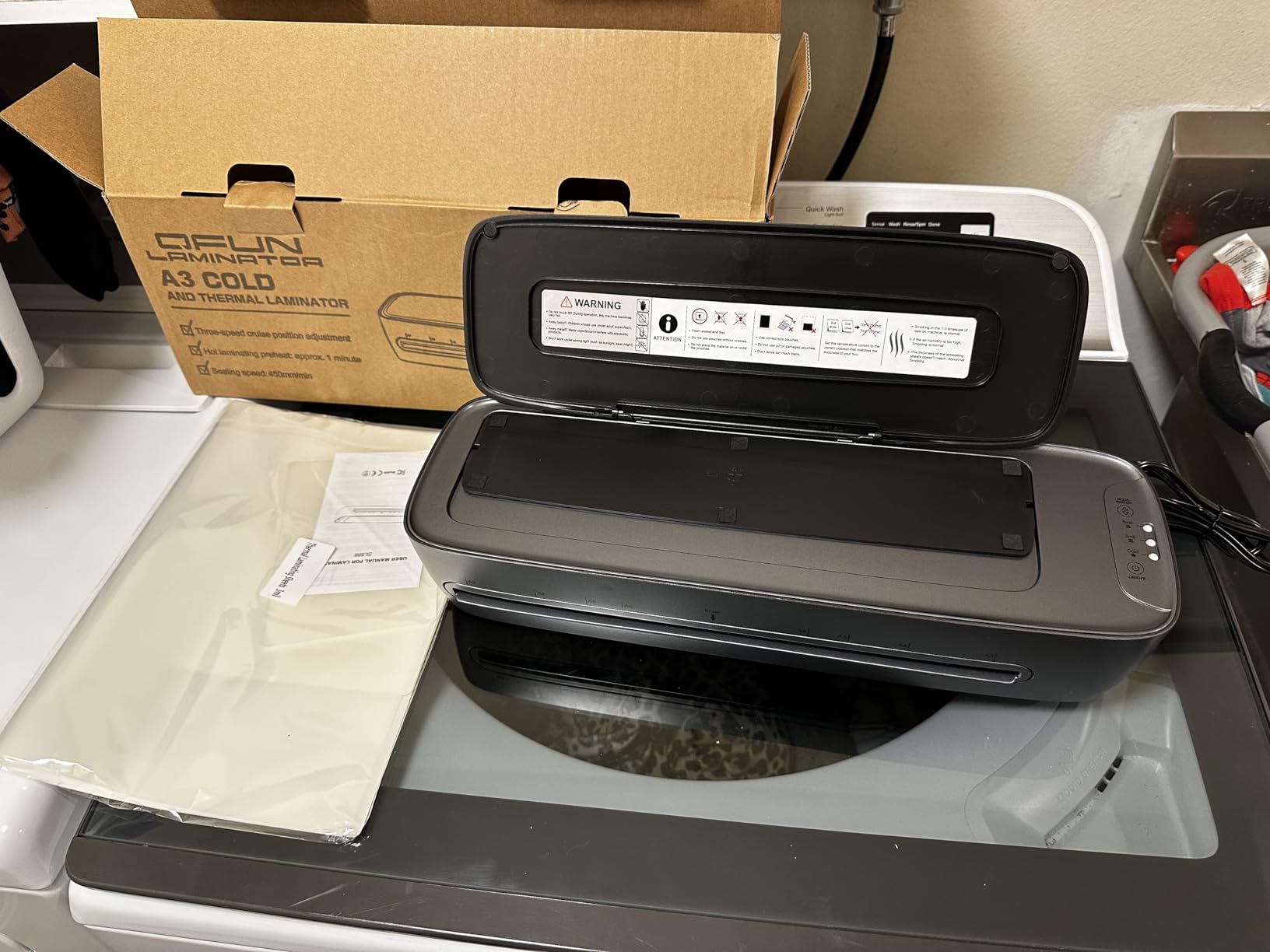 13 Inch Laminator Machine 11x17 with Laminating Sheets Personal Laminator for Teachers, 60S Warm Up Cold Thermal Lamination Machine for Home Office, A3 Laminating Machine Portable Paper Laminate Kit customer photo 2