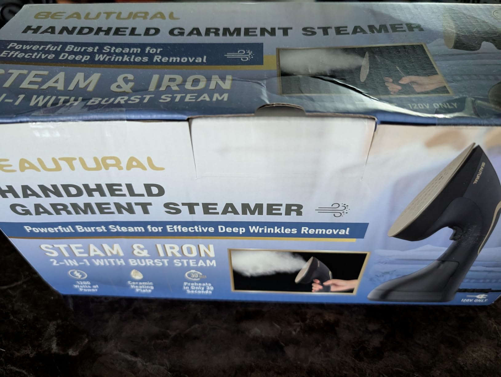 BEAUTURAL Steamer for Clothes, 2-in-1 Steam & Iron, 1200W Handheld Powerful Garment Fabric Wrinkle Remover with Burst Steam, Ceramic Heating Plate, 30-Second Fast Heat-up, Auto-Off (Only for 120V) customer photo 2