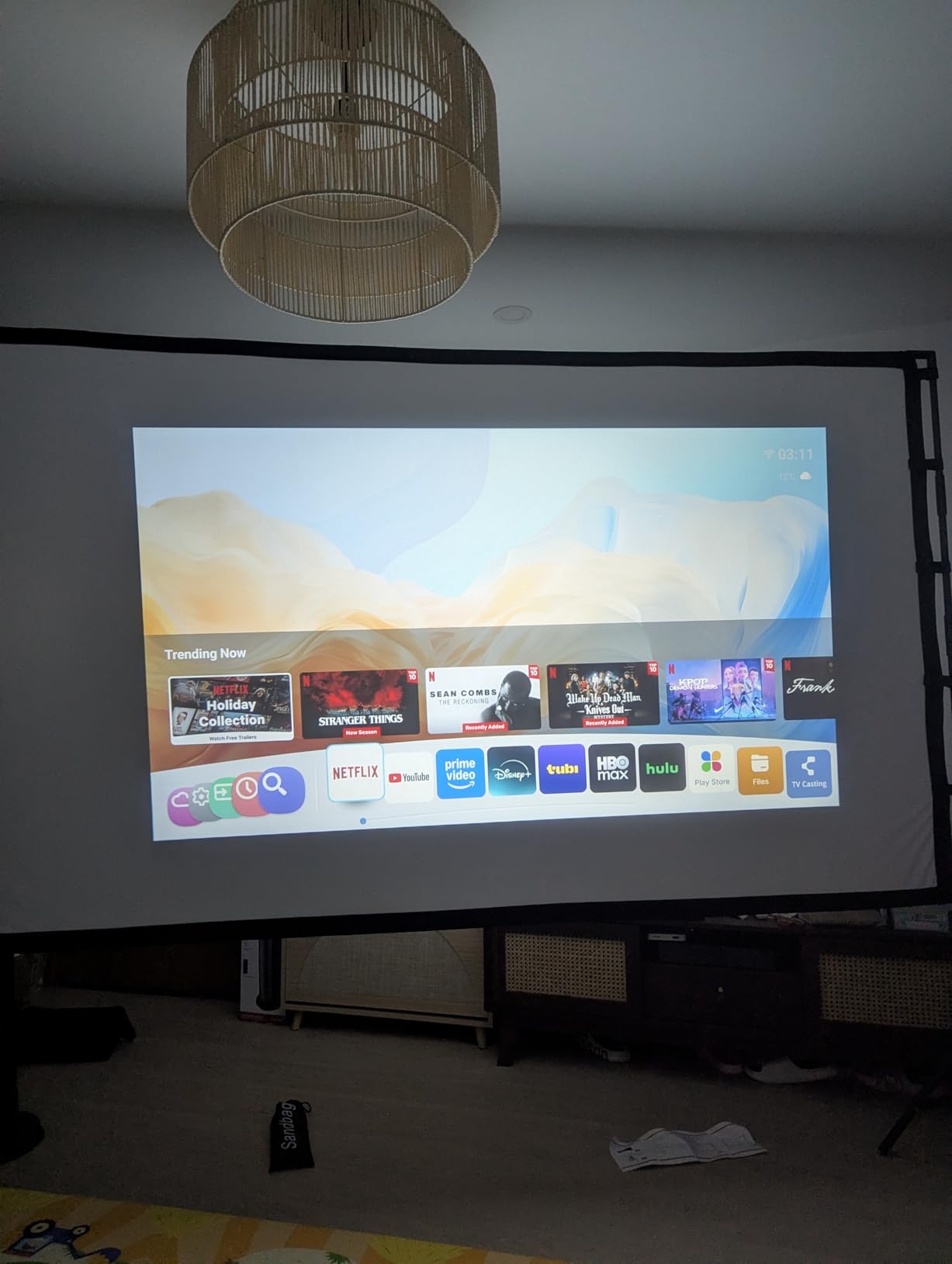 Smart Projector with WiFi 6 and Bluetooth 5.3, 4K Outdoor Movie Projector with Prime Video/YouTube, Compatible with Netflix/High Brightness, Portable Proyector customer photo 2
