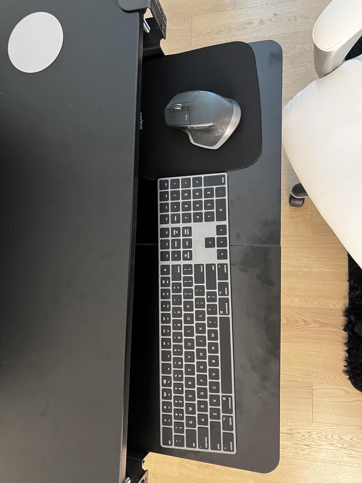 Ergonomic Keyboard Tray Under Desk, Pull Out with Adjustable C-clamp, 25.6 (31.5 Including Clamps) x 11.8 Inch Slide Out Computer Keyboard Drawer Mouse Tray for Typing, Large & Black customer photo 1