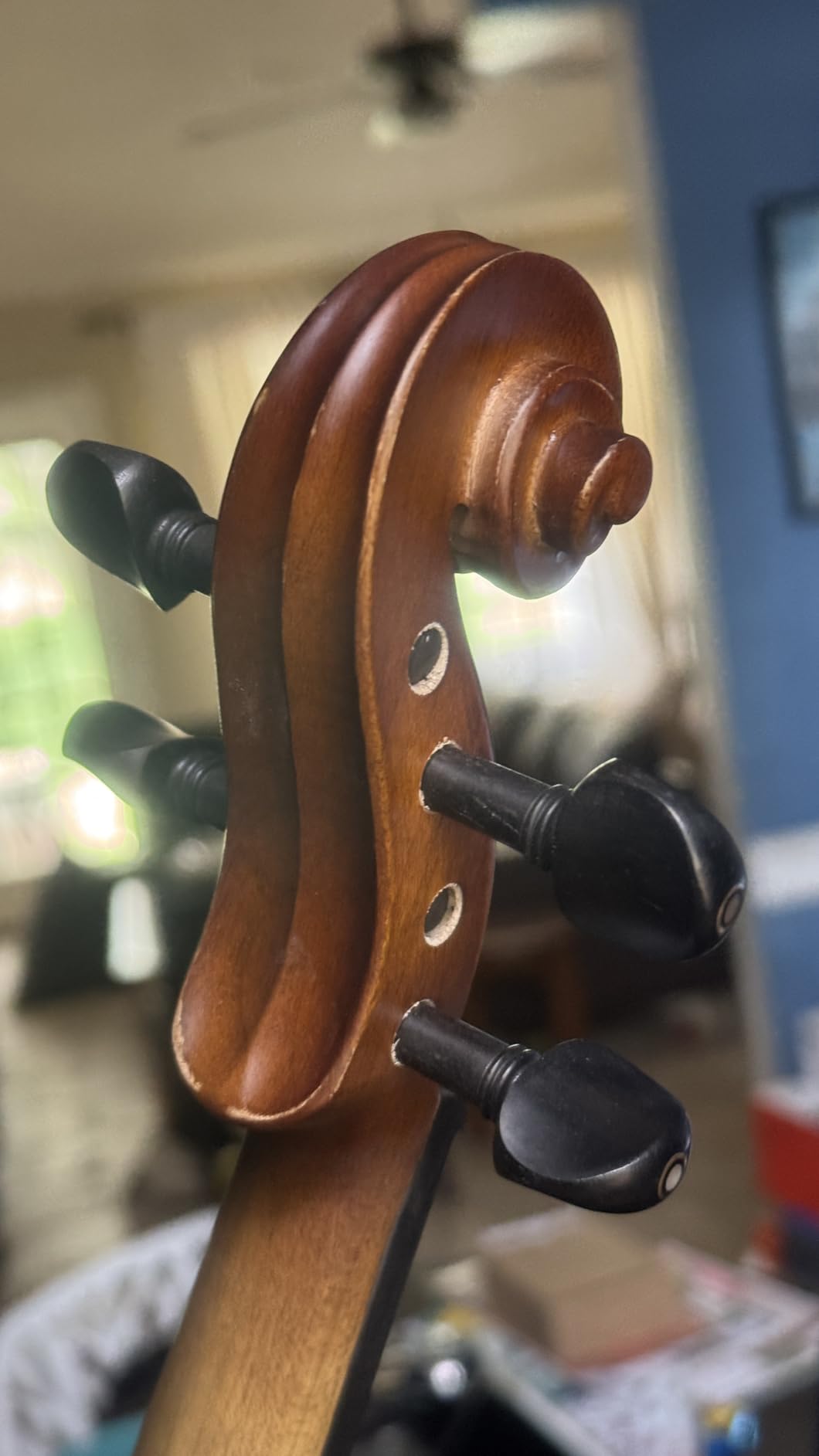 AKLOT Handcrafted Flamed Maple Violin: Full Size Matte Fiddle, Acoustic Advanced 4/4 Violin Kit with Ebony Bow, Solid Wood Shoulder Rest, Lesson Book, Hard Case, Extra Strings, Tuner (VRT-AdvAR) customer photo 2