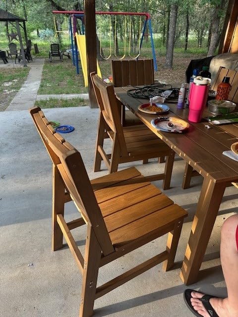 ZHUSI Patio Table and Chairs Set, Outdoor Table and Chairs, HDPE Outdoor Dining Set with Umbrella Hole for Backyard, Poolside customer photo 2