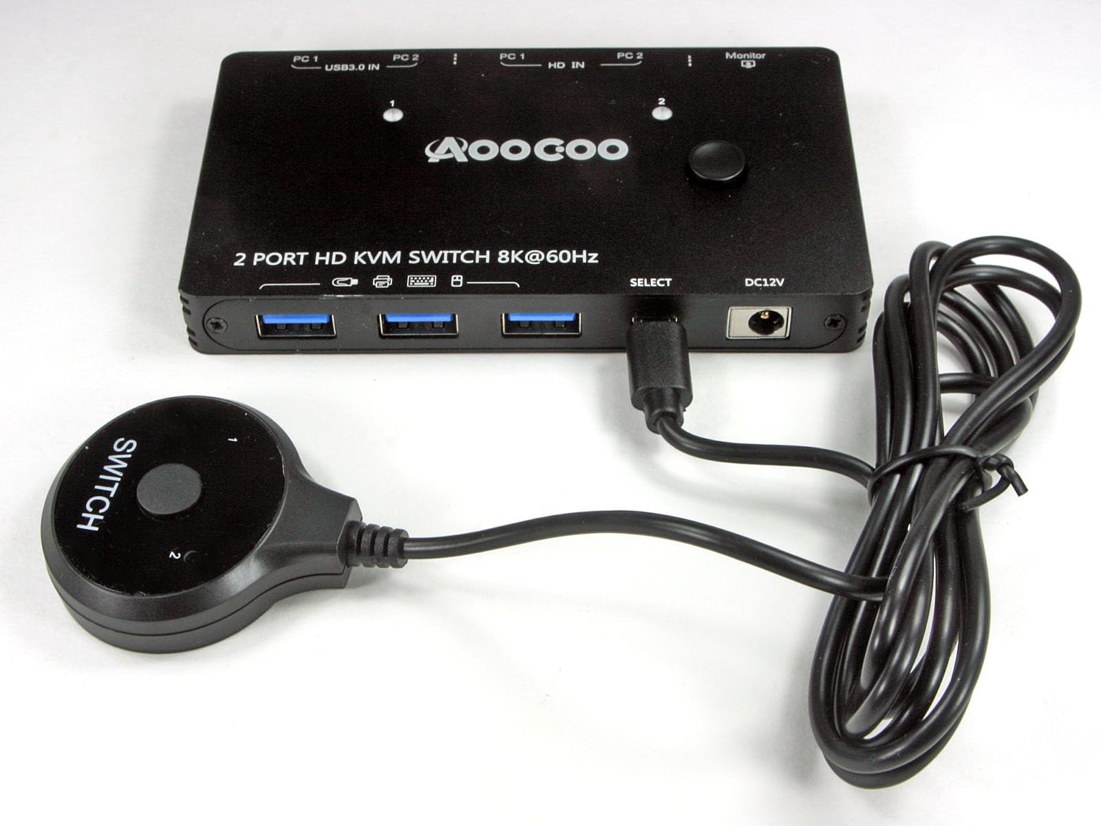 USB C KVM Switch 4K@60Hz,Dual Monitor USB C HDMI KVM Switch for 1 PC and 1 Laptop Sharing 2 Monitor and 4 USB3.0 Devices, PD Power for Laptop with Wired Remote Control and USB Cables Included customer photo 2