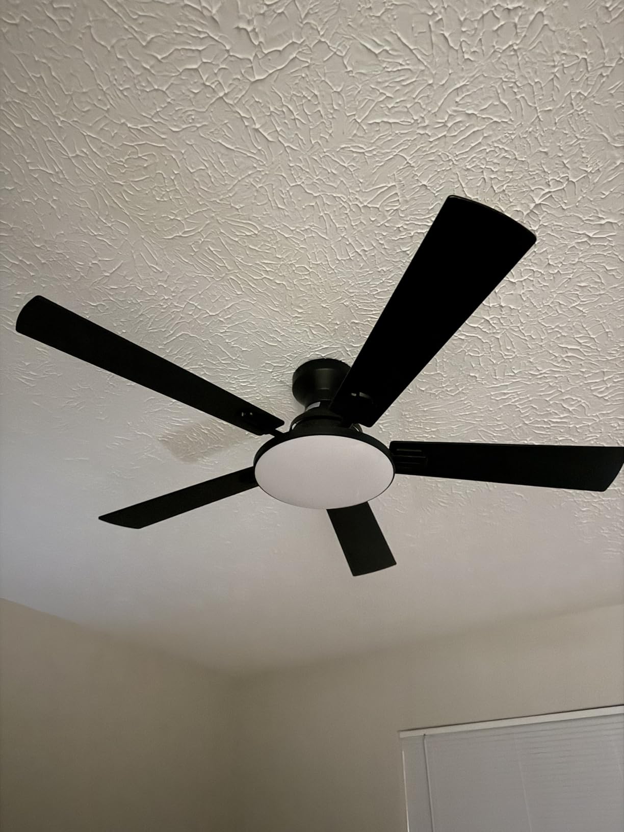 Passky Ceiling Fans with Lights, 52 inch Flush Mount Ceiling fan with Remote Control, Low Profile Ceiling Fan for Bedroom, Farmhouse, Reversible, 3CCT, Dimmable, Noiseless DC Motor, Black customer photo 2
