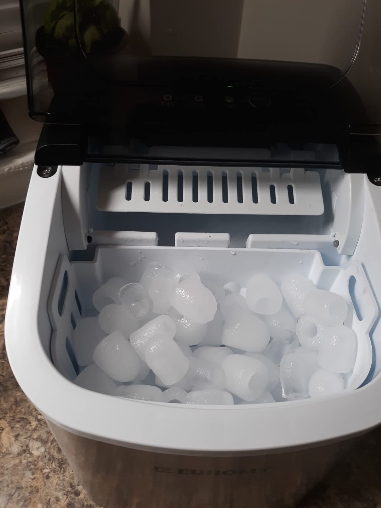 EUHOMY Smart Nugget Ice Maker Countertop, Pebble Ice Maker Machine with APP Control, 40lbs/24H, Ready in 7 Mins, Self-Cleaning, Portable Sonic Ice Makers with Hanging Ice Scoop for Home/Kitchen/Office customer photo 2